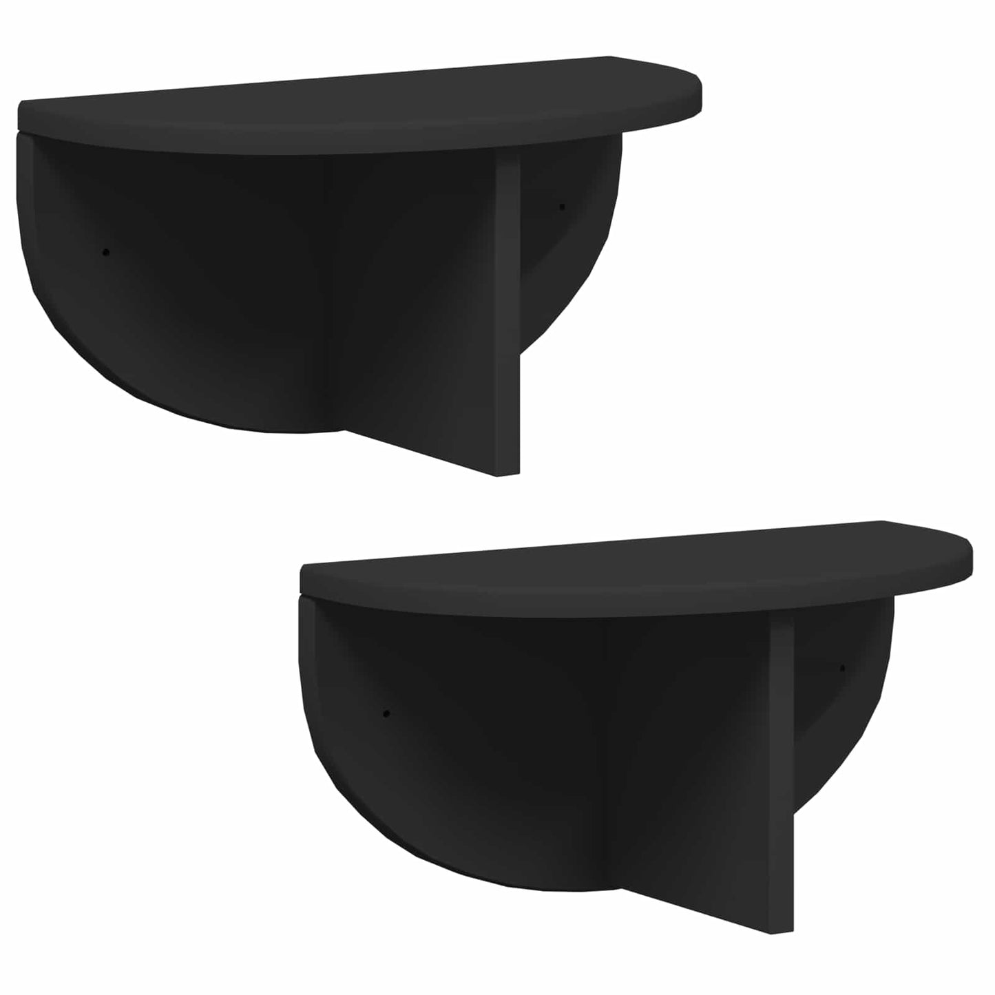 Wandplank 2 pcs Zwart 38 x 19 x 19 cm Bewerkt hout is nu te koop bij PeponiXL, paradijselijk wonen!