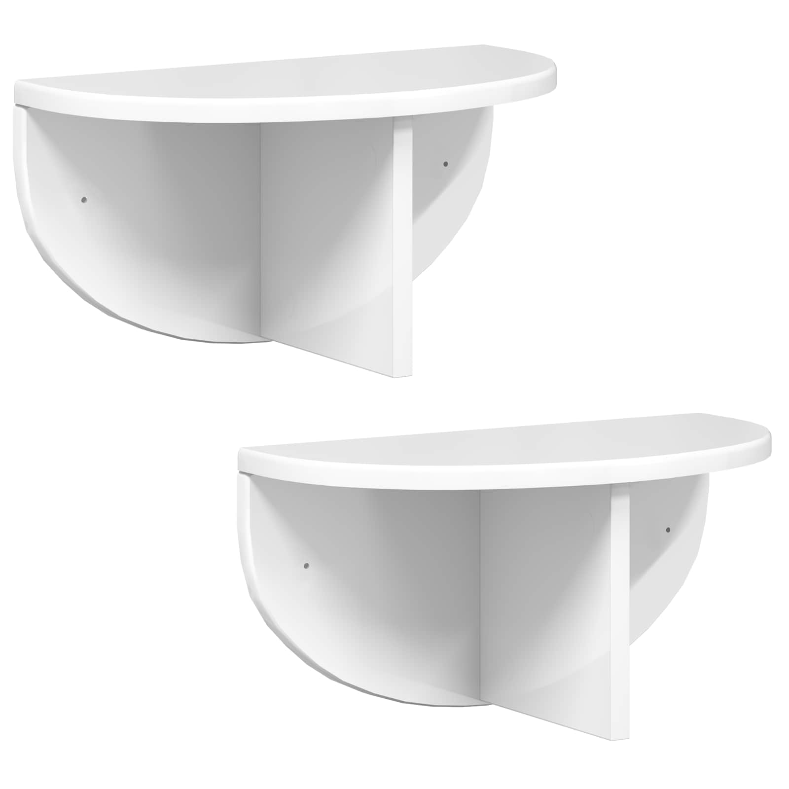 Wandplank 2 pcs Hoogglans wit 38 x 19 x 19 cm Bewerkt hout is nu te koop bij PeponiXL, paradijselijk wonen!