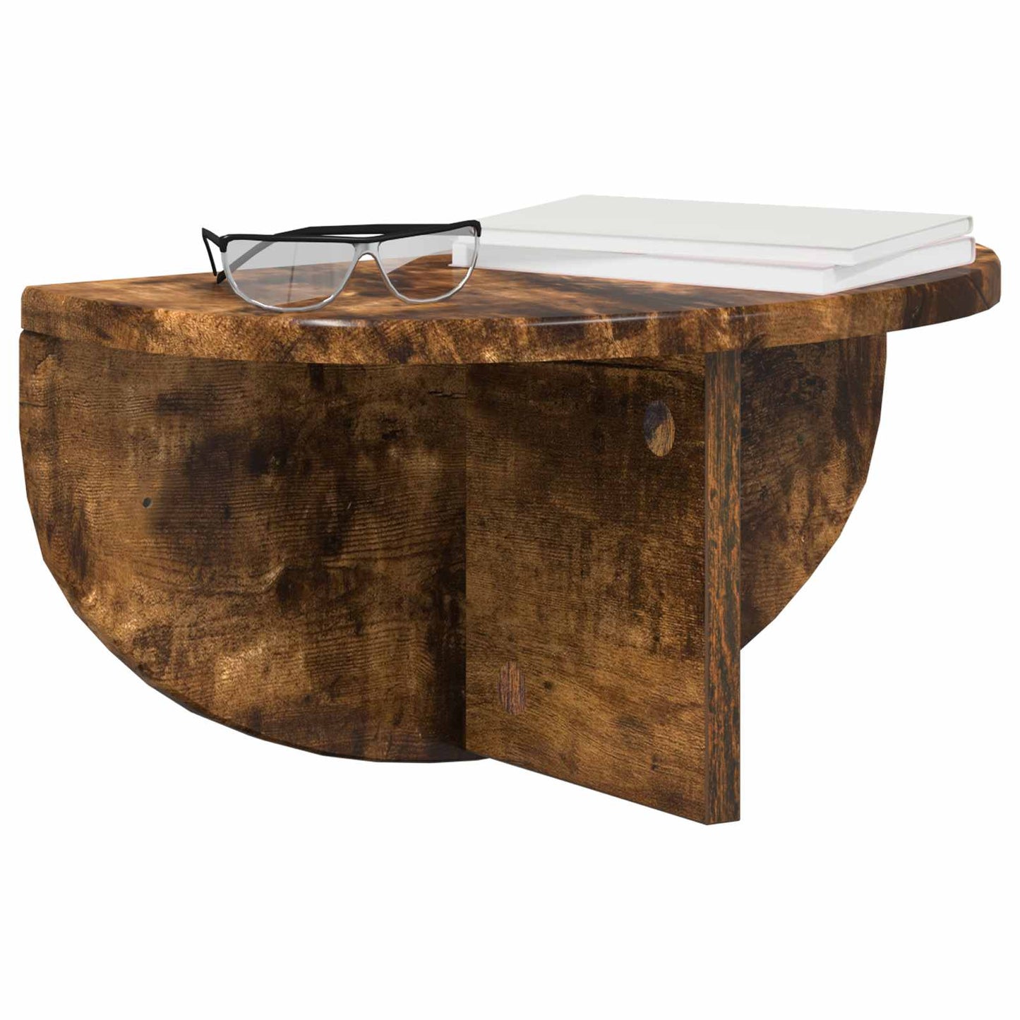 Wandplank Gerookt eiken 38 x 19 x 19 cm Bewerkt hout is nu te koop bij PeponiXL, paradijselijk wonen!