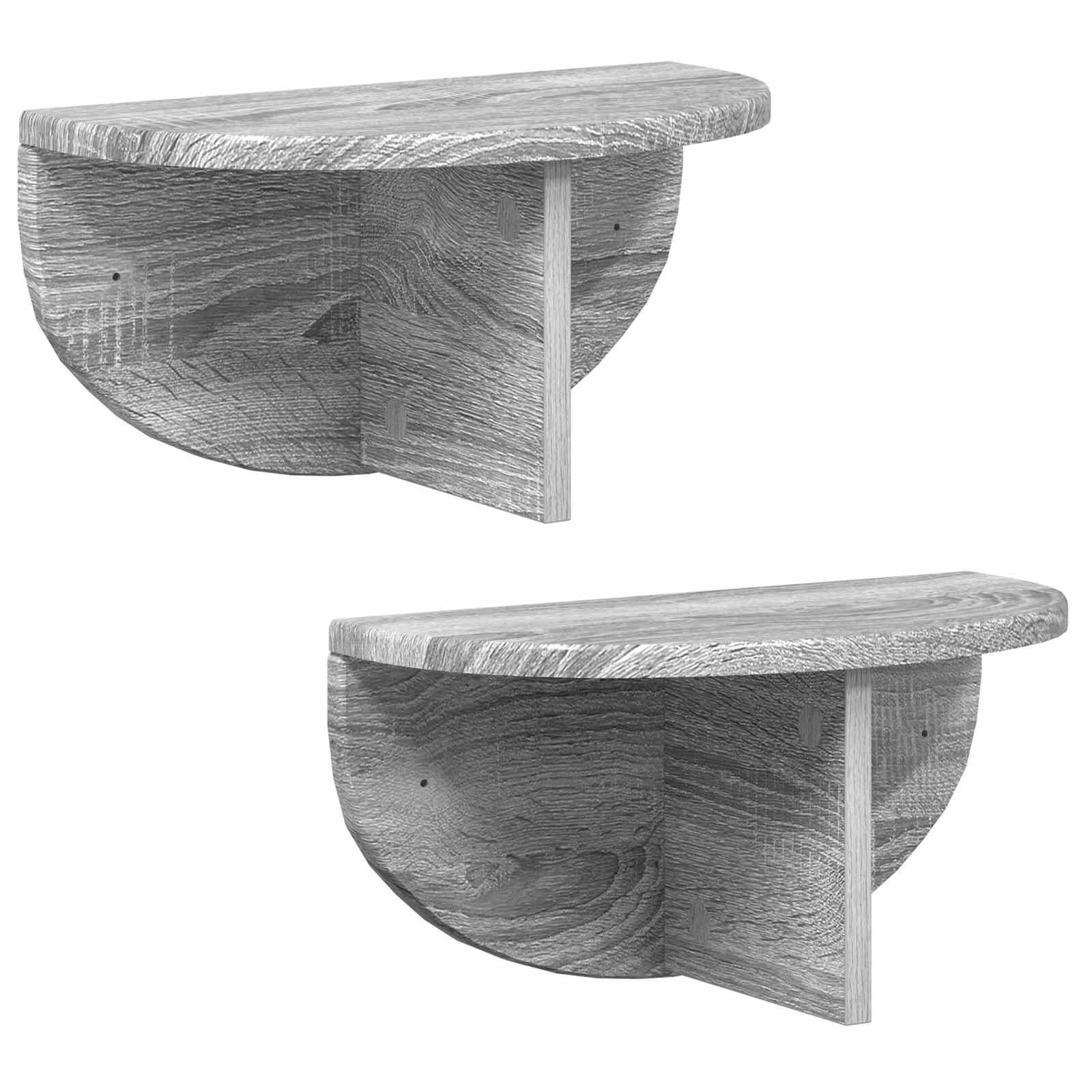 Wandplank 2 pcs Grijs Sonoma 38 x 19 x 19 cm Bewerkt hout is nu te koop bij PeponiXL, paradijselijk wonen!