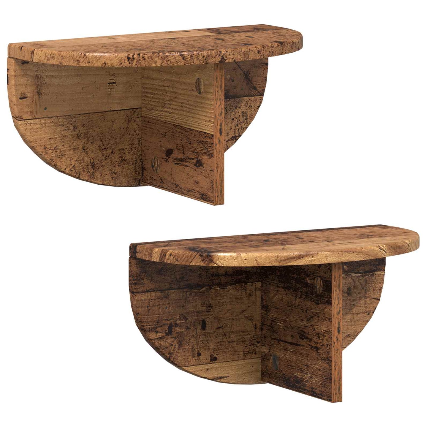 Wandplank 2 pcs Oudhout 38 x 19 x 19 cm Bewerkt hout is nu te koop bij PeponiXL, paradijselijk wonen!