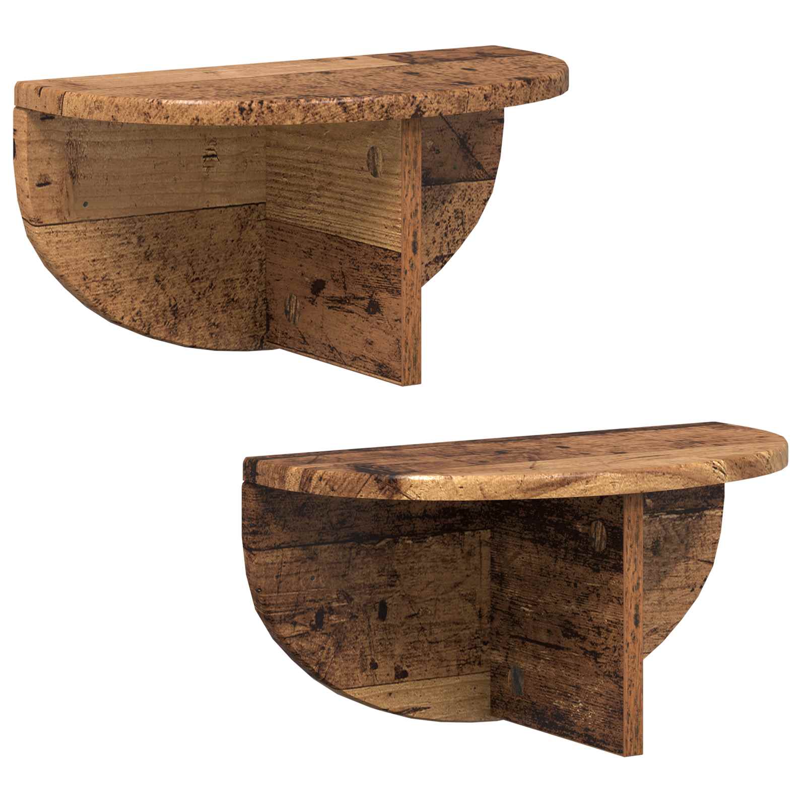 Wandplank 2 pcs Oudhout 38 x 19 x 19 cm Bewerkt hout is nu te koop bij PeponiXL, paradijselijk wonen!