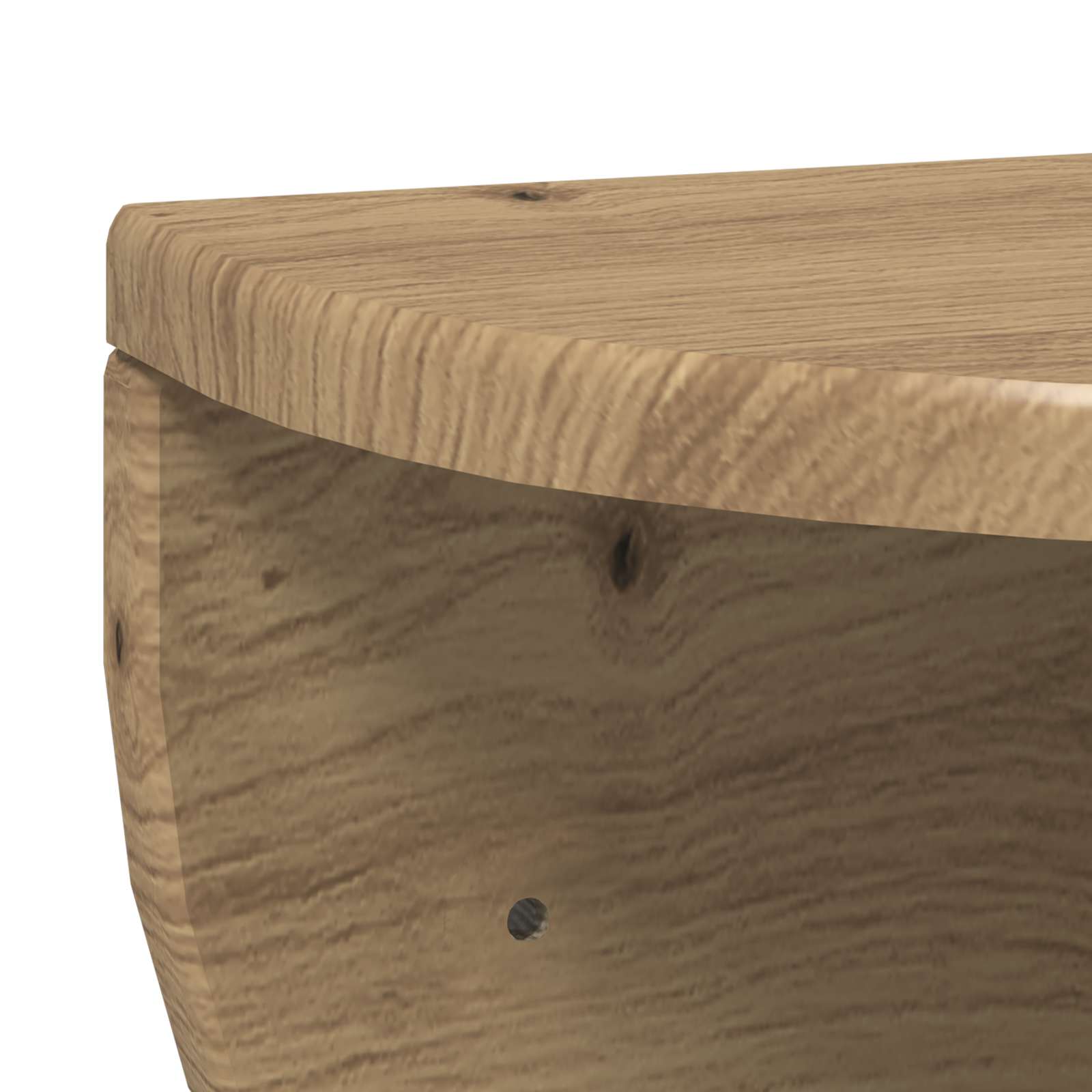 Wandplank Artisan Eiken 38 x 19 x 19 cm Bewerkt hout is nu te koop bij PeponiXL, paradijselijk wonen!