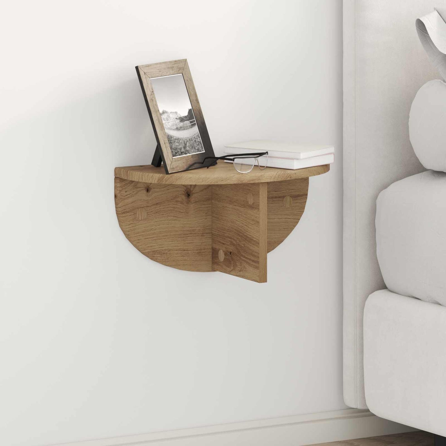 Wandplank Artisan Eiken 38 x 19 x 19 cm Bewerkt hout is nu te koop bij PeponiXL, paradijselijk wonen!