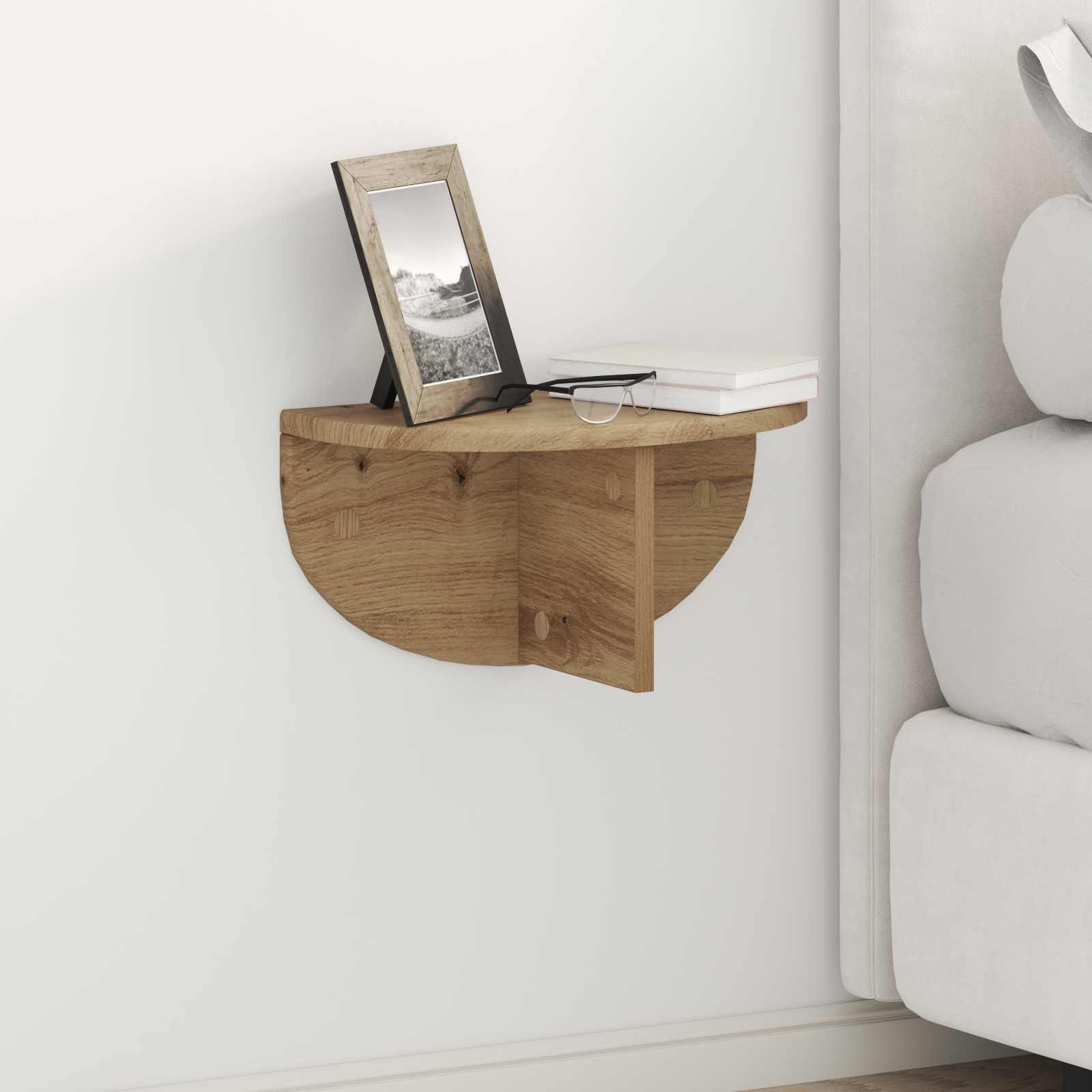 Wandplank Artisan Eiken 38 x 19 x 19 cm Bewerkt hout is nu te koop bij PeponiXL, paradijselijk wonen!