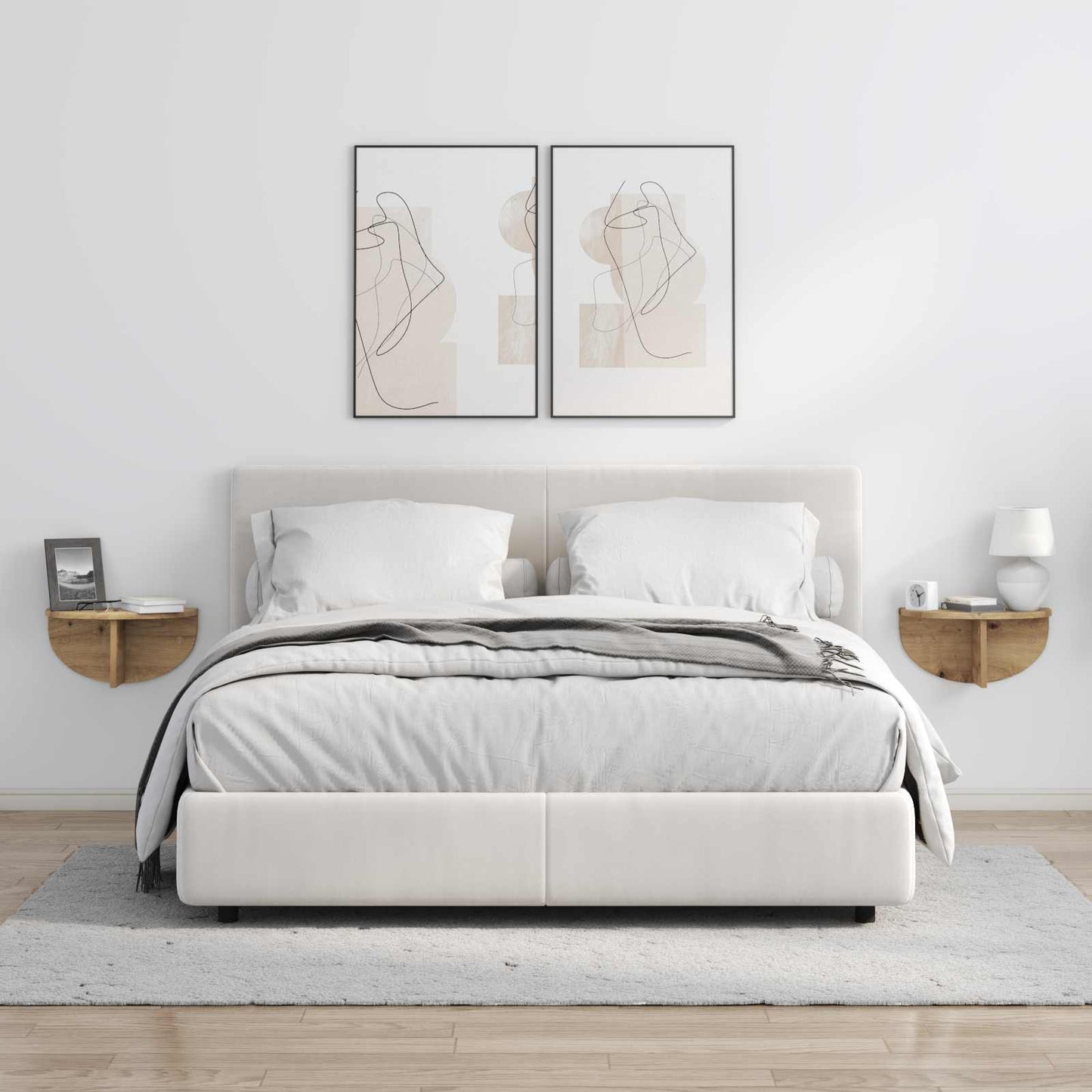 Wandplank 2 pcs Artisan Eiken 38 x 19 x 19 cm Bewerkt hout is nu te koop bij PeponiXL, paradijselijk wonen!