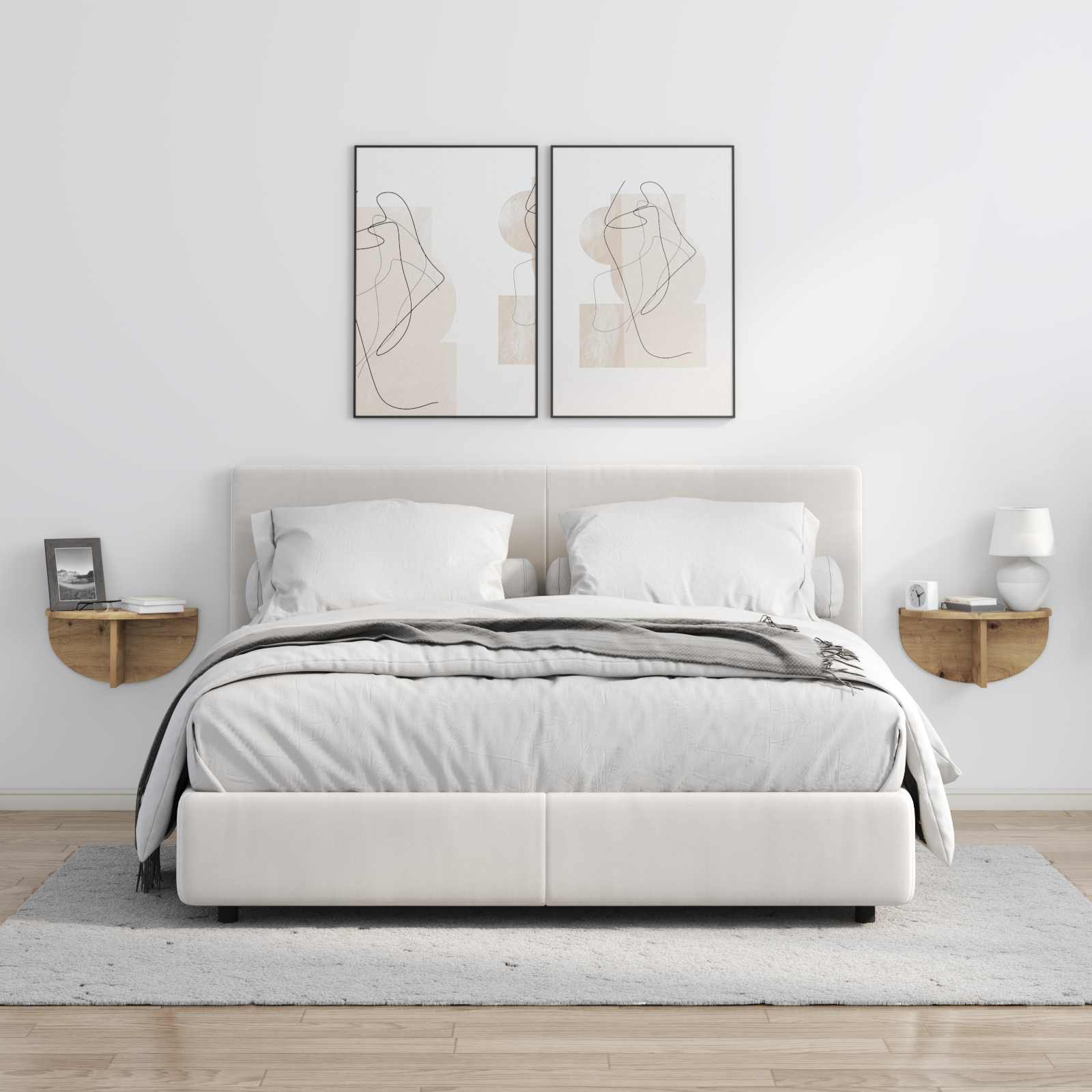 Wandplank 2 pcs Artisan Eiken 38 x 19 x 19 cm Bewerkt hout is nu te koop bij PeponiXL, paradijselijk wonen!