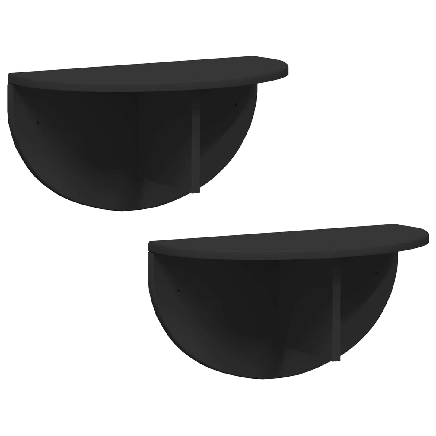 Wandplank 2 pcs Zwart 48 x 24 x 24 cm Bewerkt hout is nu te koop bij PeponiXL, paradijselijk wonen!