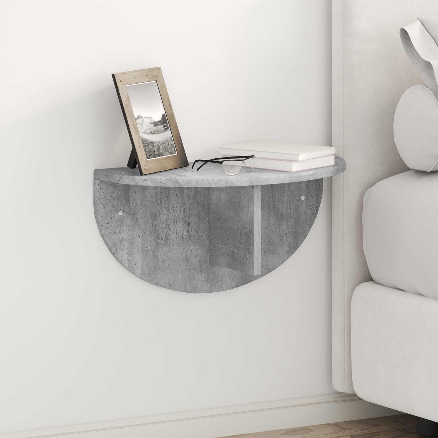 Wandplank Beton Grijs 48 x 24 x 24 cm Bewerkt hout is nu te koop bij PeponiXL, paradijselijk wonen!