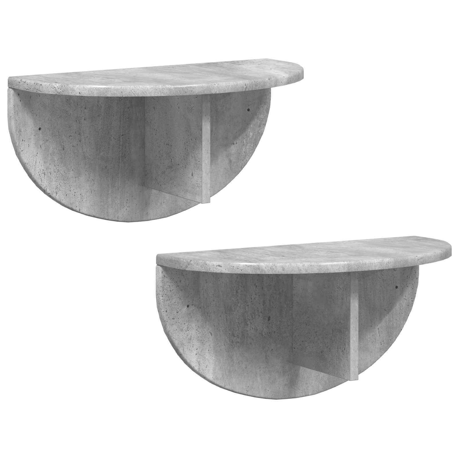 Wandplank 2 pcs Beton Grijs 48 x 24 x 24 cm Bewerkt hout is nu te koop bij PeponiXL, paradijselijk wonen!