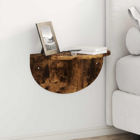 Wandplank 2 pcs Gerookt eiken 48 x 24 x 24 cm Bewerkt hout is nu te koop bij PeponiXL, paradijselijk wonen!