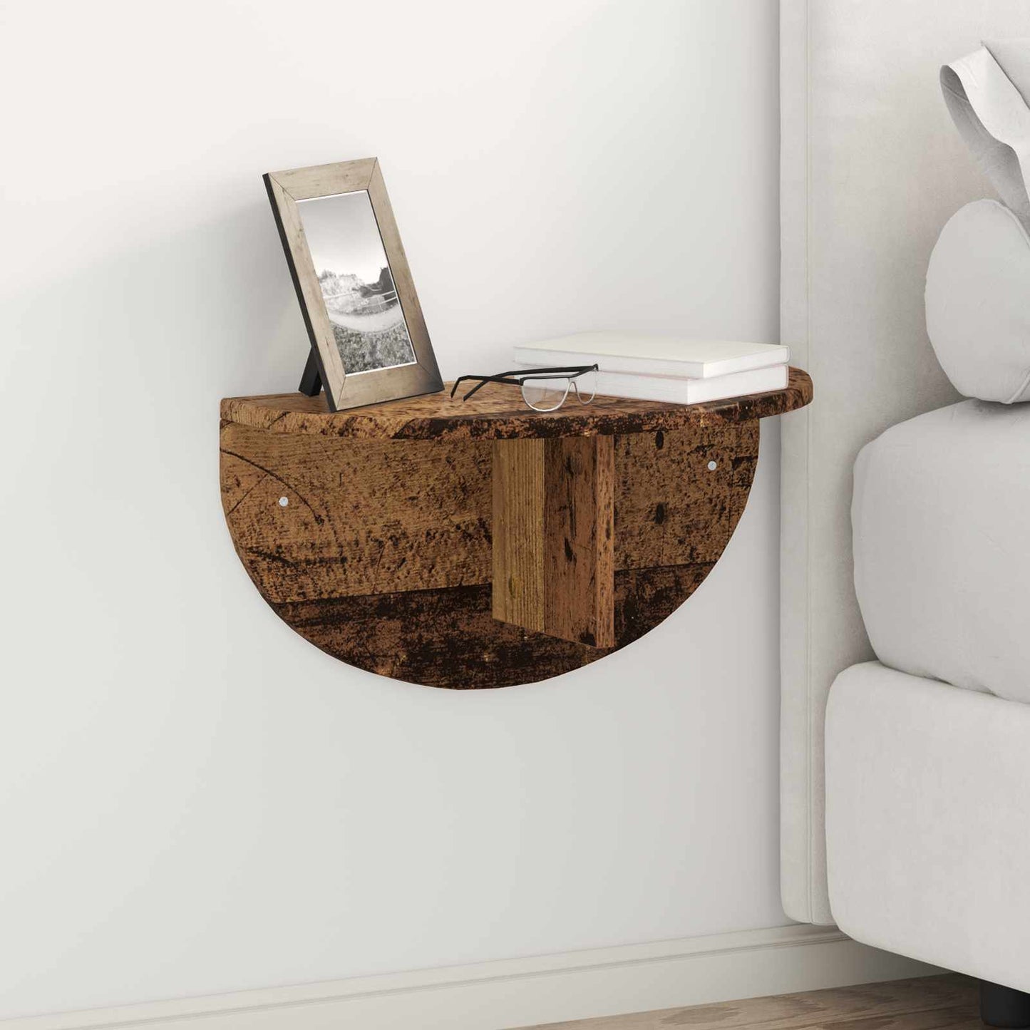 Wandplank Wandgemonteerd Oudhout 48 x 24 x 24 cm Bewerkt hout is nu te koop bij PeponiXL, paradijselijk wonen!