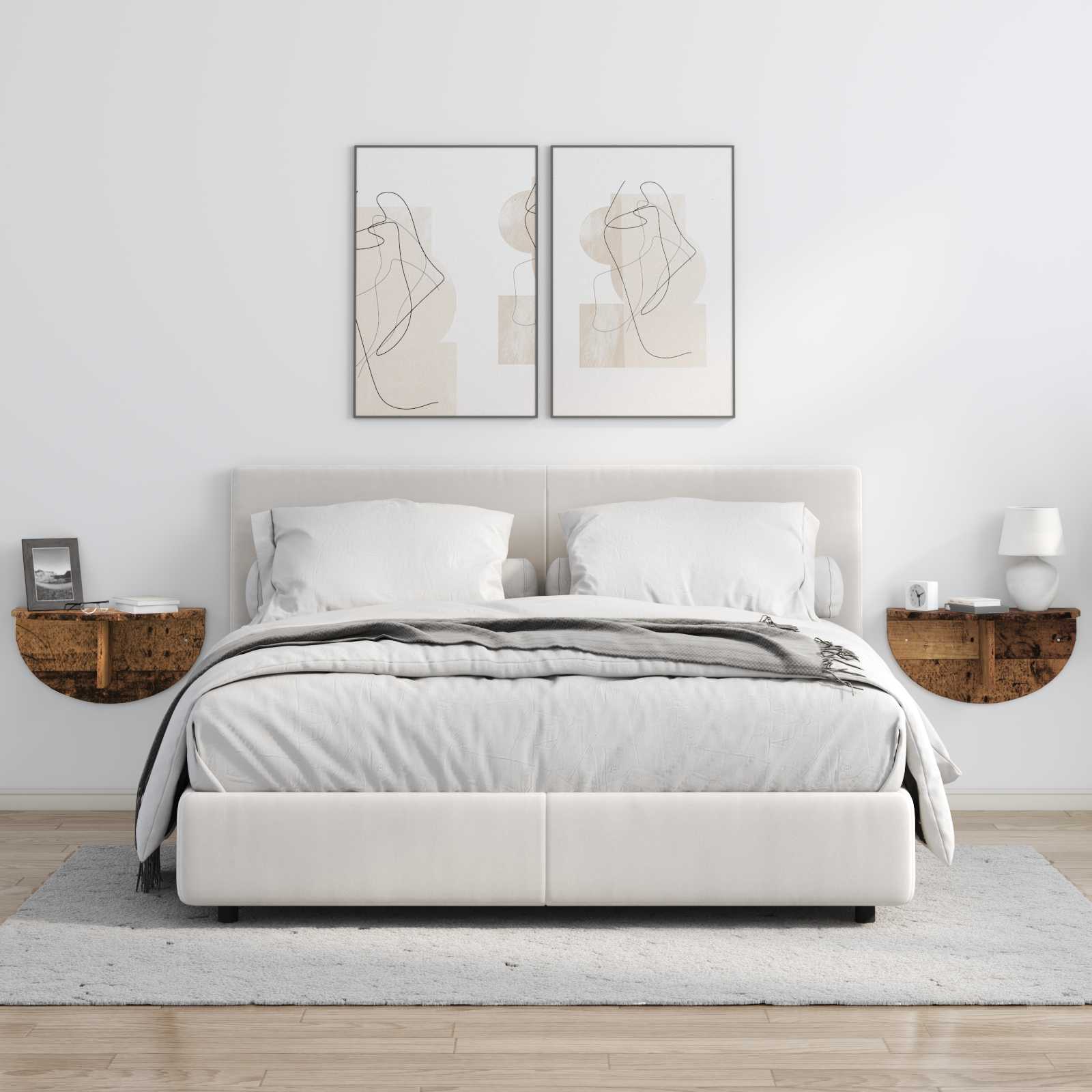 Wandplank Wandgemonteerd Oudhout 48 x 24 x 24 cm Bewerkt hout is nu te koop bij PeponiXL, paradijselijk wonen!