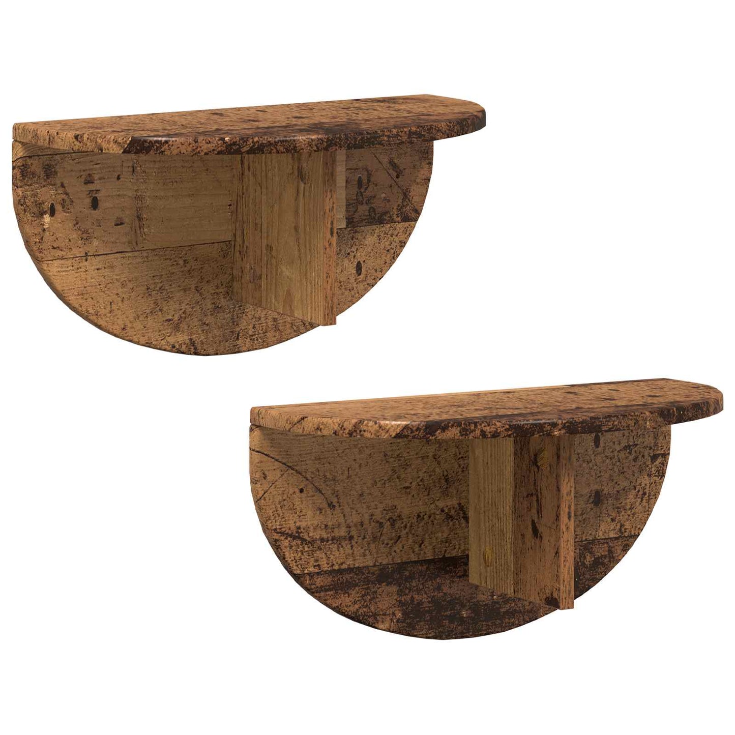 Wandplank 2 pcs Oudhout 48 x 24 x 24 cm Bewerkt hout is nu te koop bij PeponiXL, paradijselijk wonen!