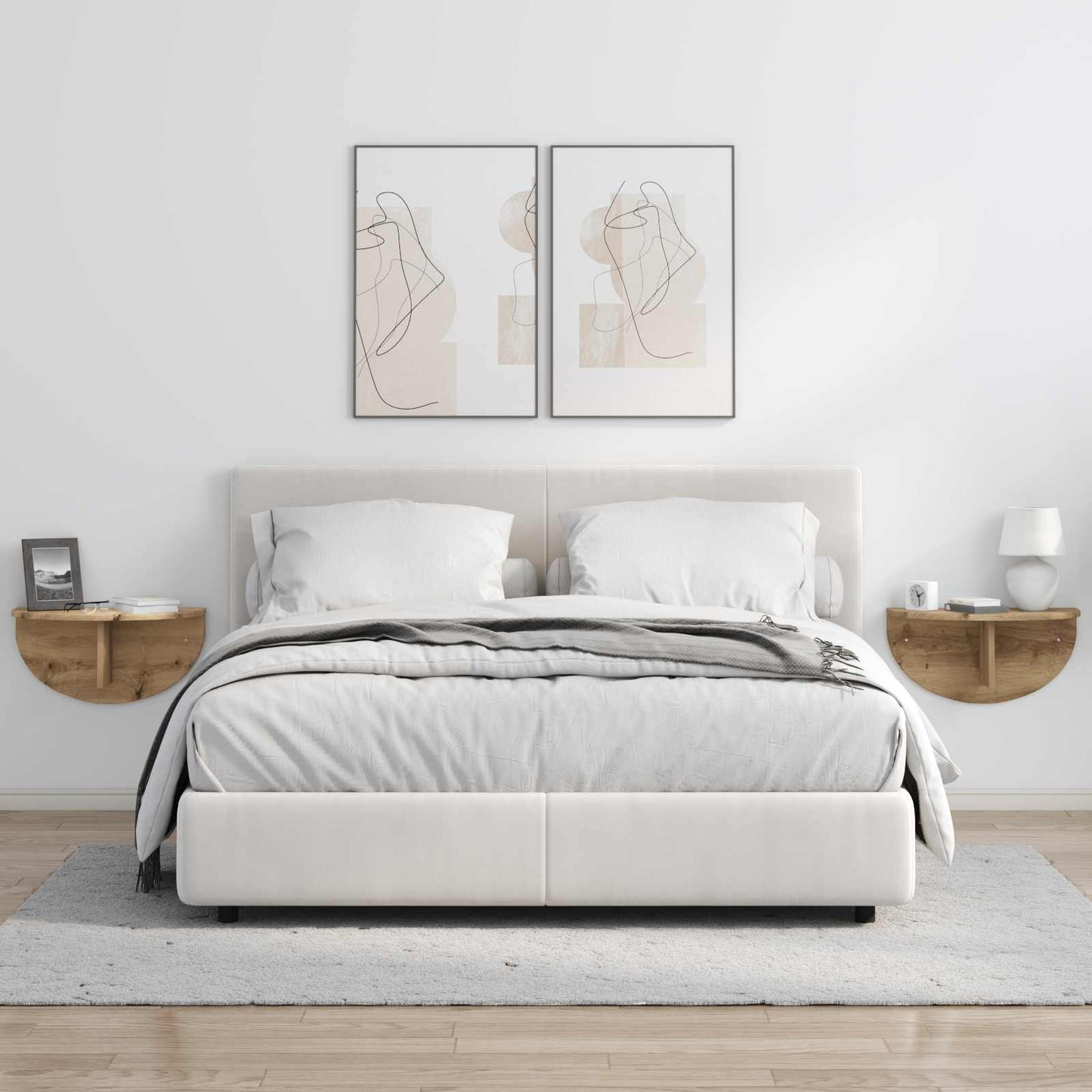 Wandplank Artisan Eiken 48 x 24 x 24 cm Bewerkt hout is nu te koop bij PeponiXL, paradijselijk wonen!