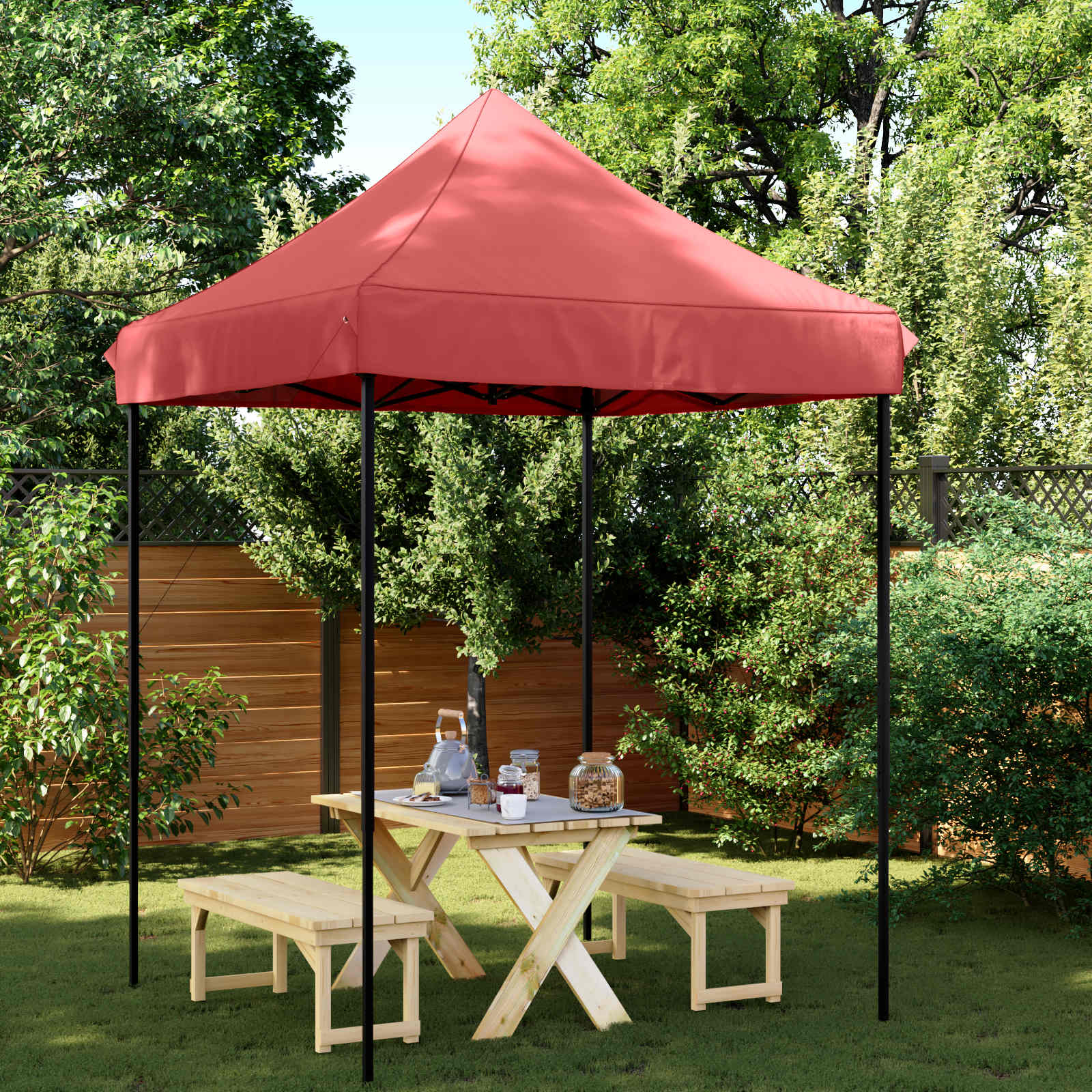 Partytent Bordeauxrood 200 x 200 x 306 cm Oxford Stof is nu te koop bij PeponiXL, paradijselijk wonen!