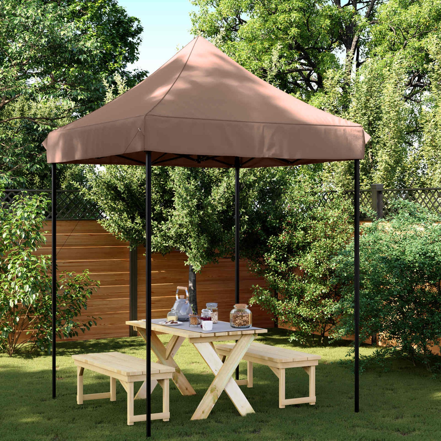 Partytent Bruin 200 x 200 x 306 cm Oxford Stof is nu te koop bij PeponiXL, paradijselijk wonen!