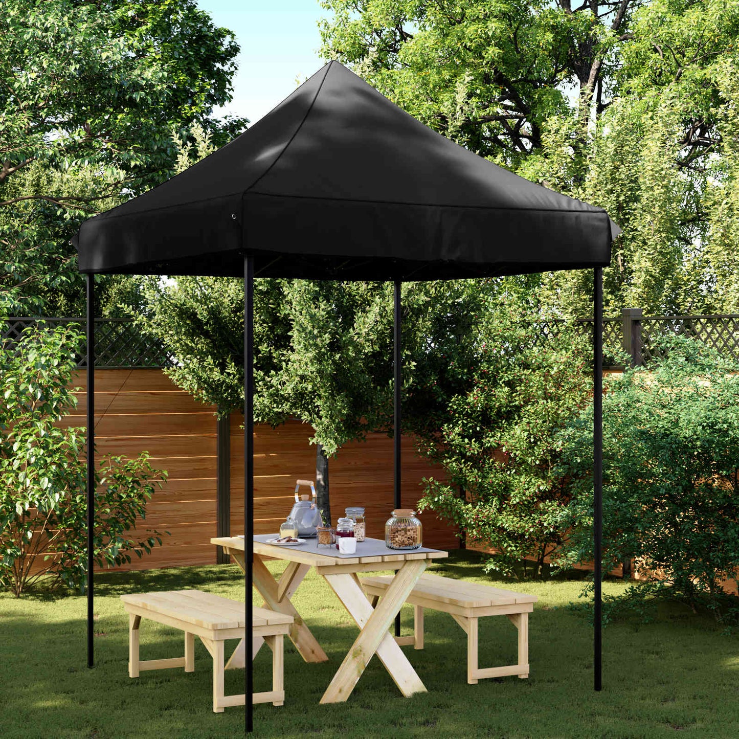 Partytent Zwart 200 x 200 x 306 cm Oxford Stof is nu te koop bij PeponiXL, paradijselijk wonen!
