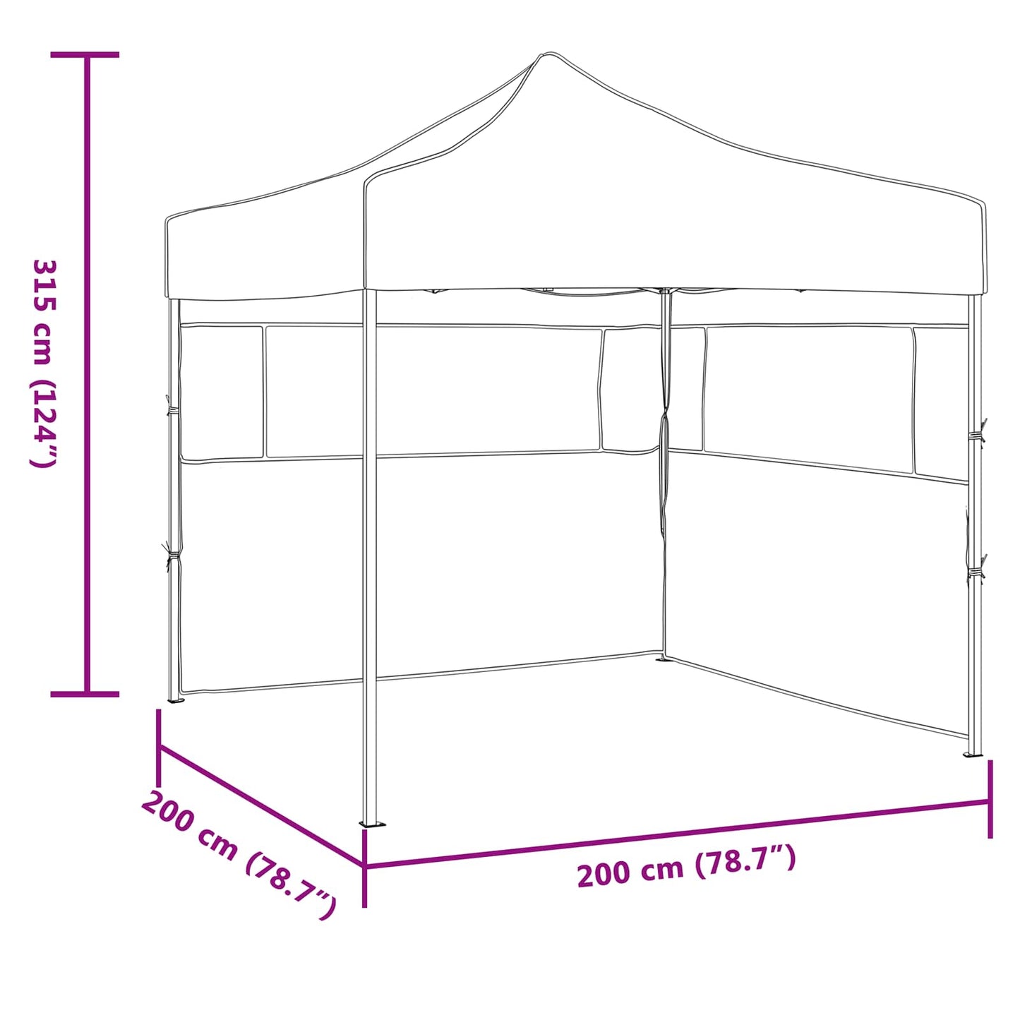 Partytent Blauw 200 x 200 x 315 cm Oxford Stof is nu te koop bij PeponiXL, paradijselijk wonen!
