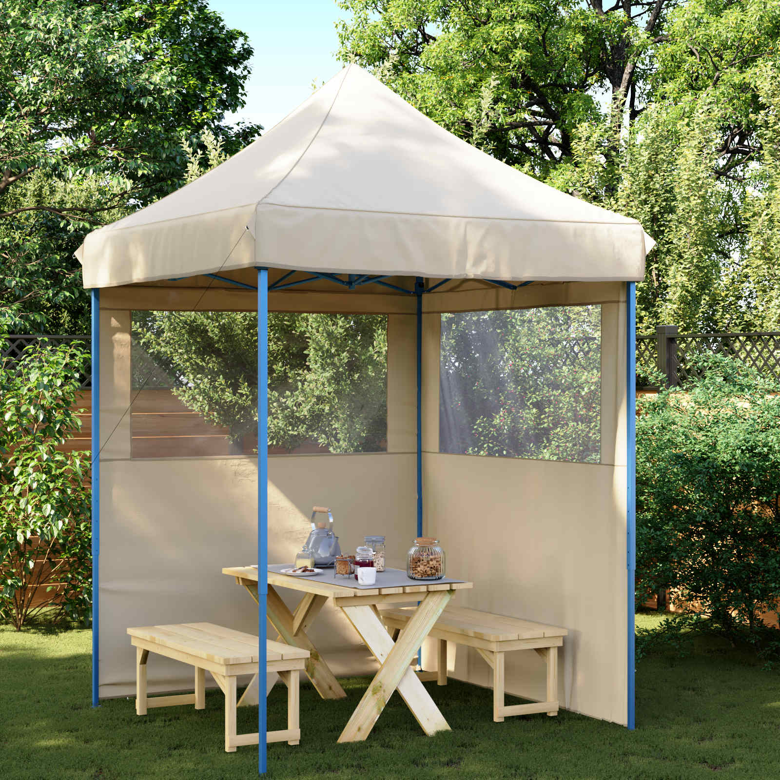Partytent Beige 200 x 200 x 306 cm Oxford Stof is nu te koop bij PeponiXL, paradijselijk wonen!