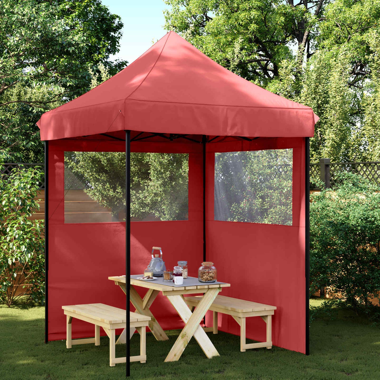 Partytent Bordeauxrood 200 x 200 x 306 cm Oxford Stof is nu te koop bij PeponiXL, paradijselijk wonen!