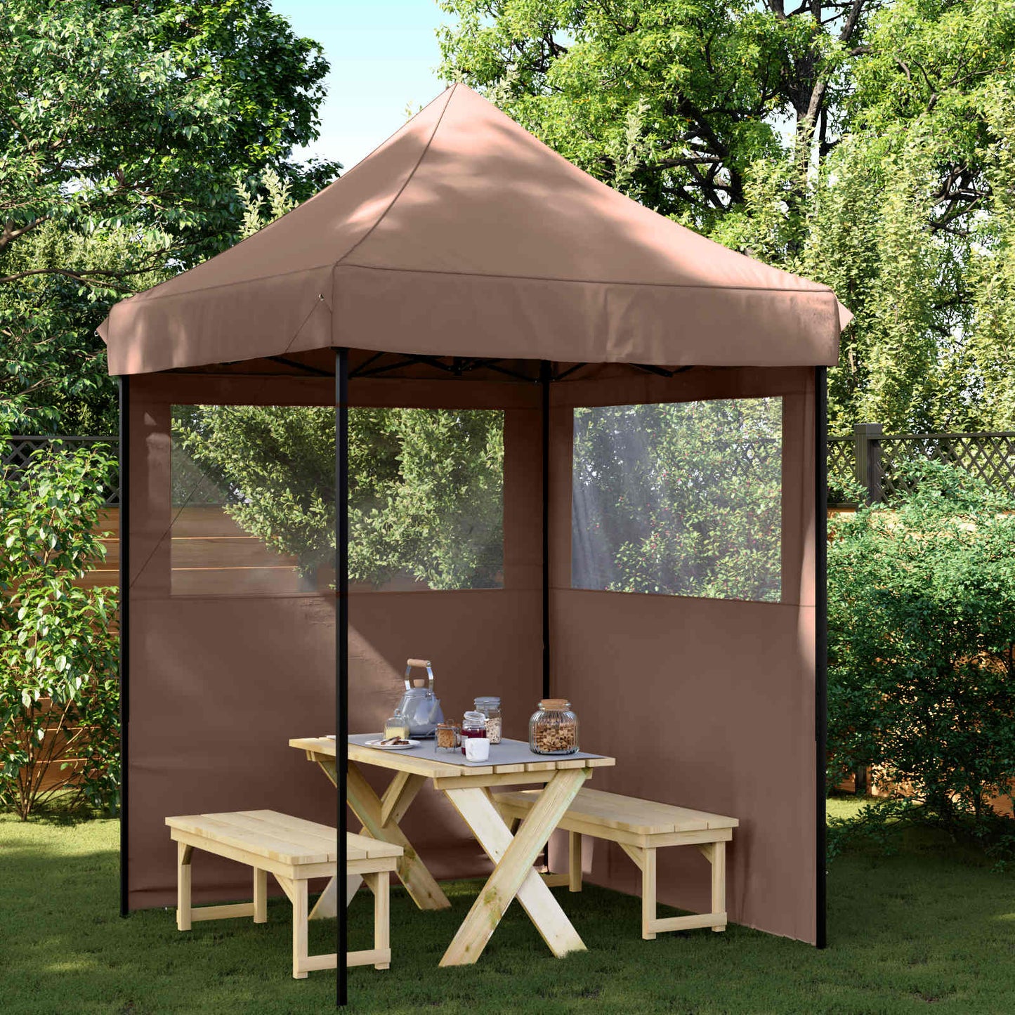 Partytent Bruin 200 x 200 x 306 cm Oxford Stof is nu te koop bij PeponiXL, paradijselijk wonen!