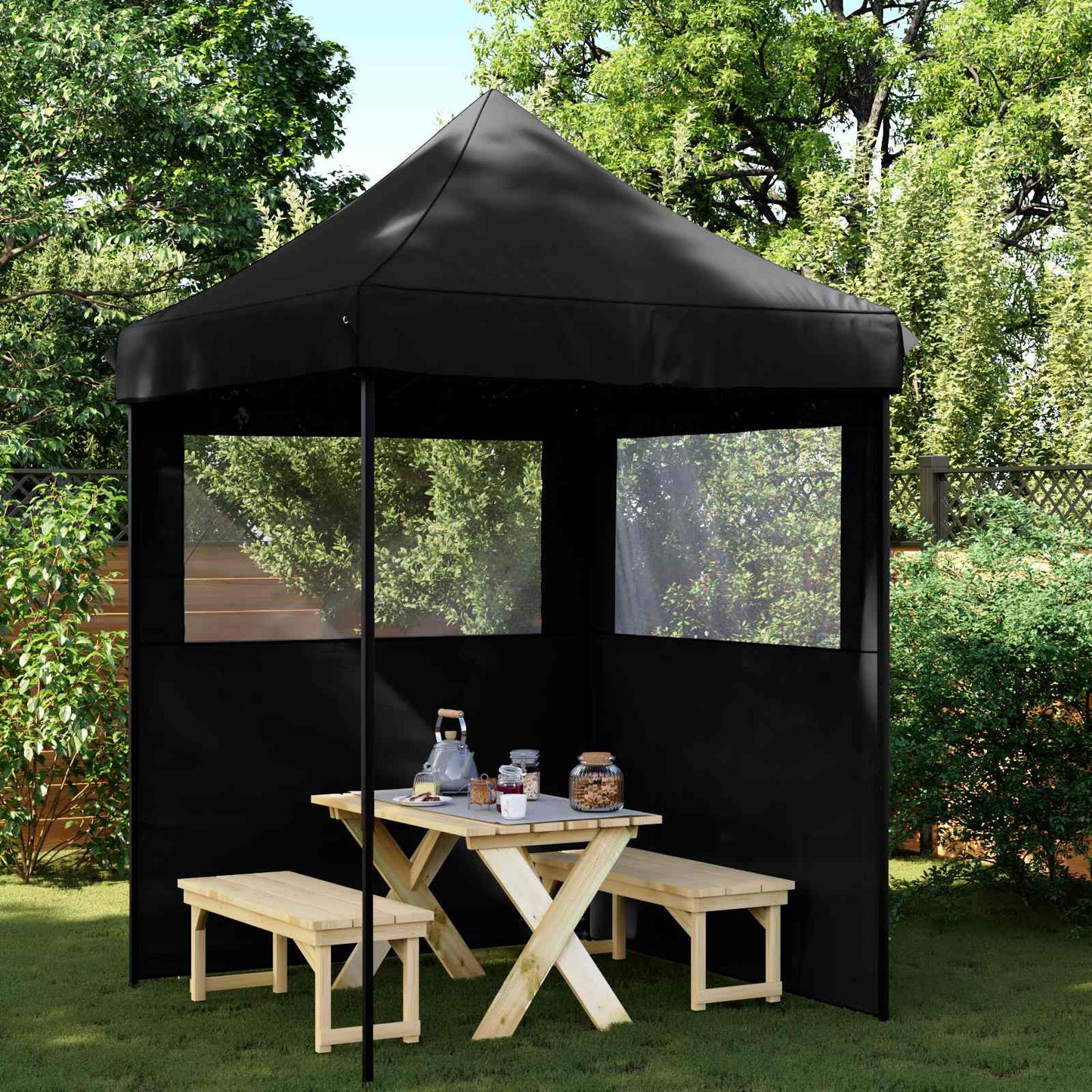Partytent Zwart 200 x 200 x 306 cm Oxford Stof is nu te koop bij PeponiXL, paradijselijk wonen!