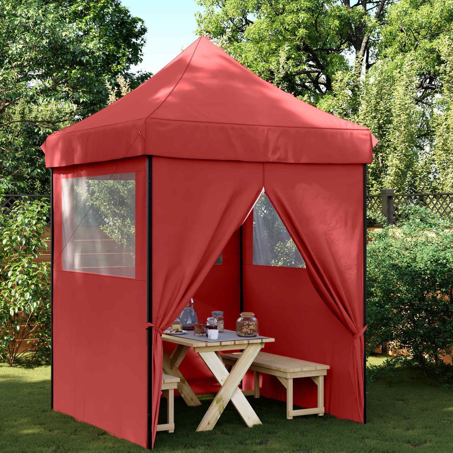 Partytent Bordeauxrood 200 x 200 x 306 cm Oxford Stof is nu te koop bij PeponiXL, paradijselijk wonen!