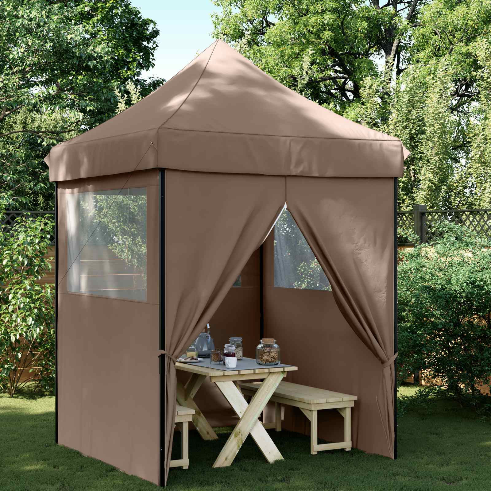 Partytent Bruin 200 x 200 x 306 cm Oxford Stof is nu te koop bij PeponiXL, paradijselijk wonen!