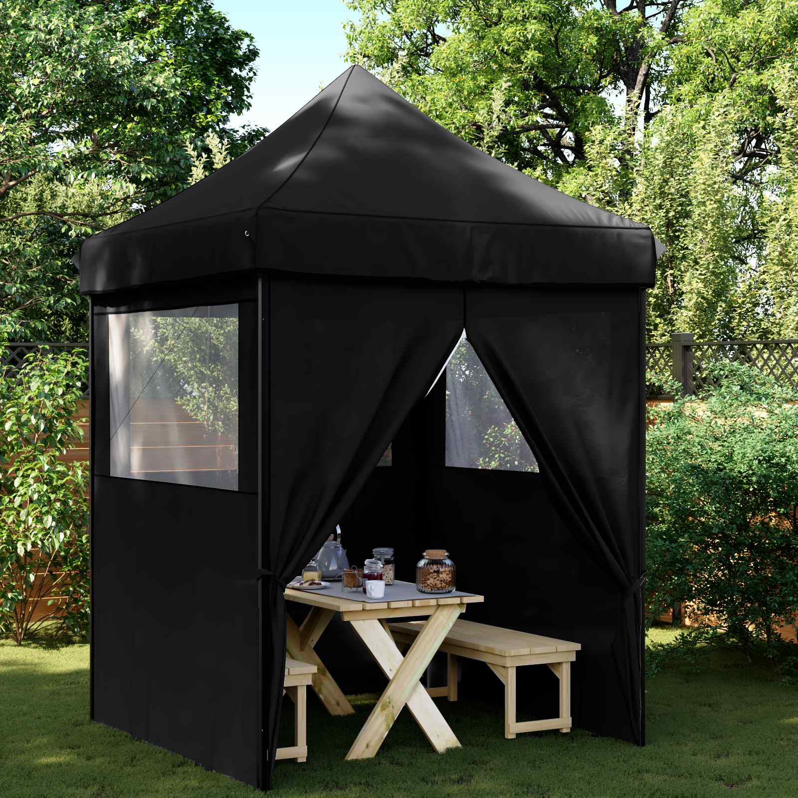 Partytent Zwart 200 x 200 x 306 cm Oxford Stof is nu te koop bij PeponiXL, paradijselijk wonen!