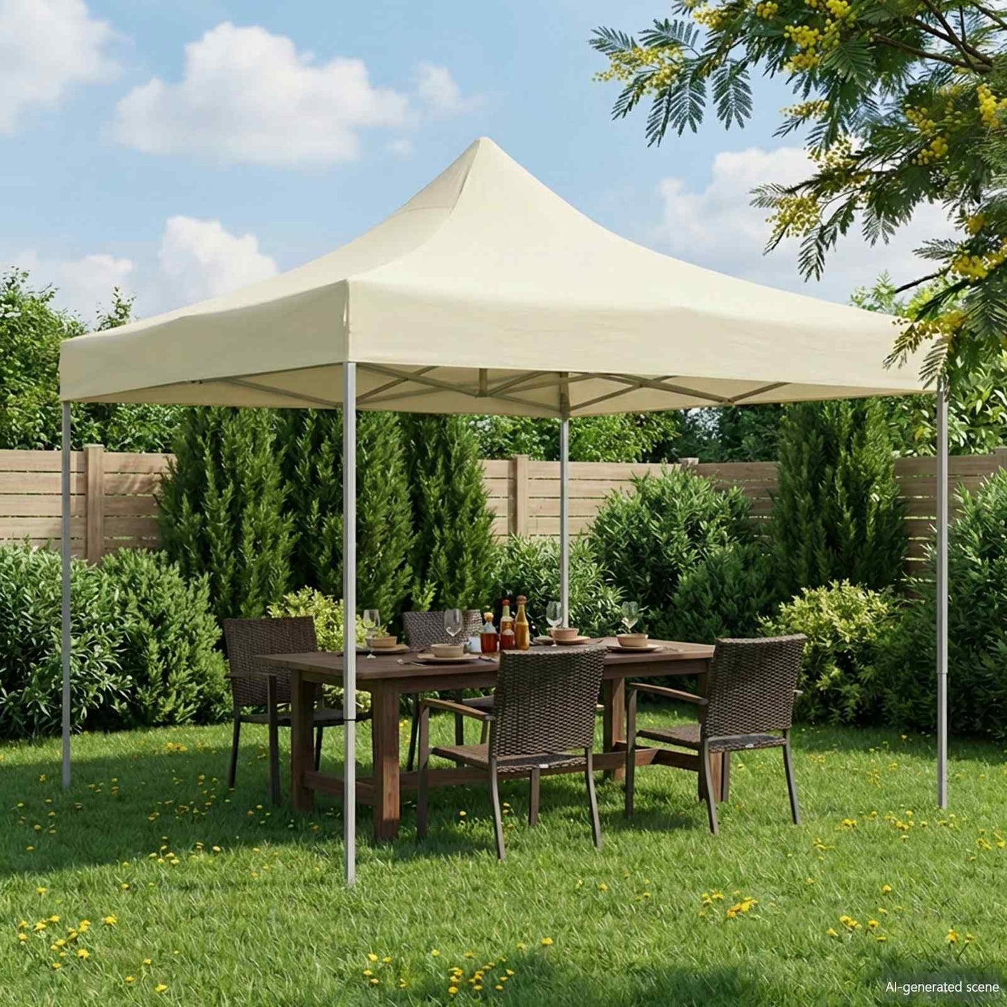 Partytent Crème 291 x 291 x 315 cm Oxford Stof is nu te koop bij PeponiXL, paradijselijk wonen!