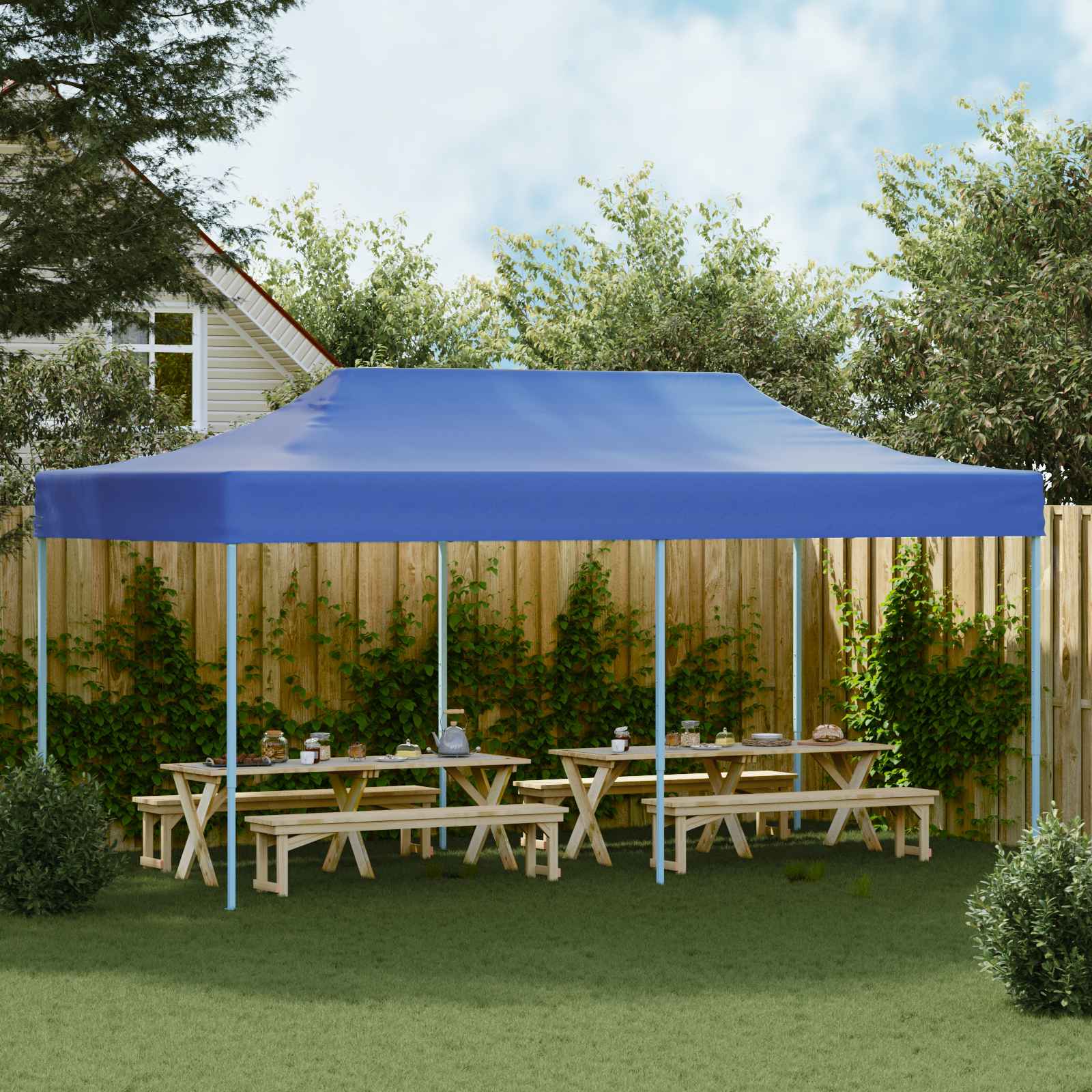 Partytent Blauw 291 x 580 x 315 cm Oxford Stof is nu te koop bij PeponiXL, paradijselijk wonen!