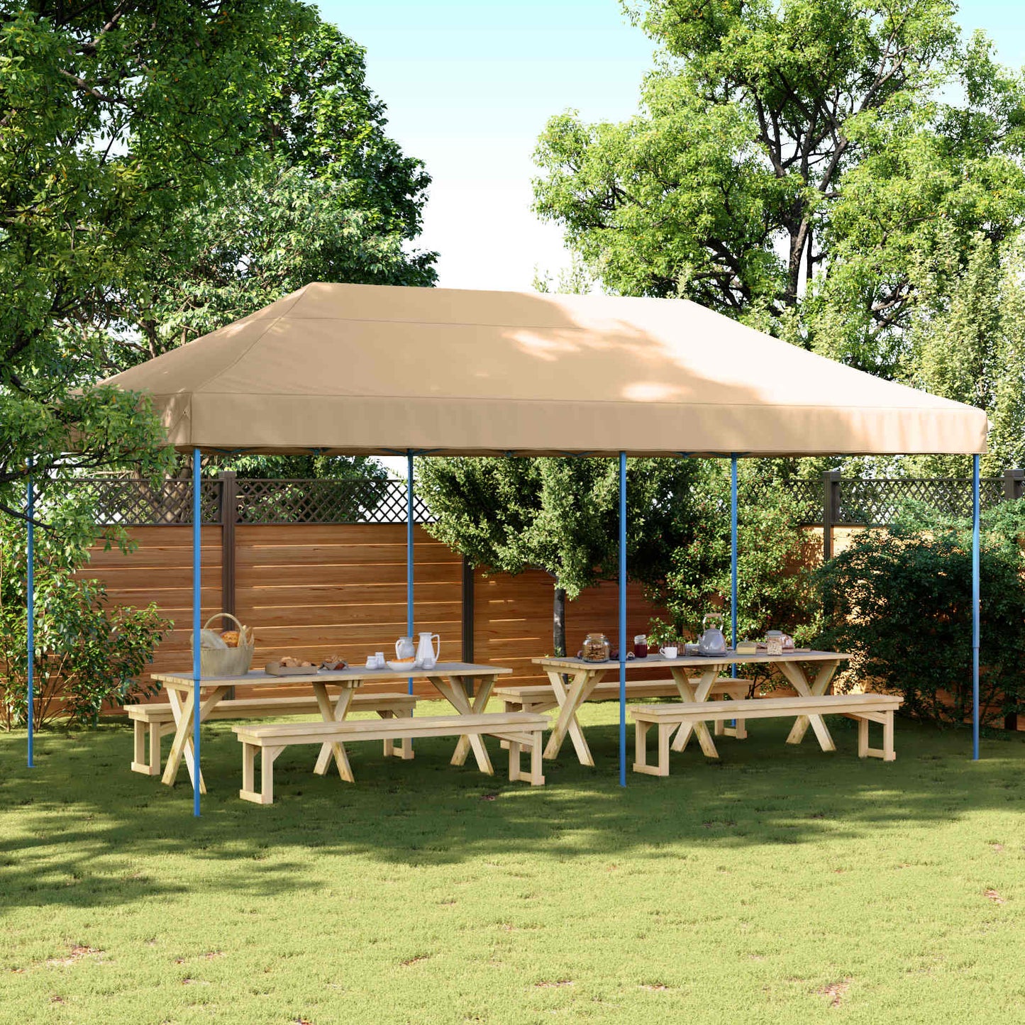 Partytent Beige 292 x 580 x 315 cm Oxford Stof is nu te koop bij PeponiXL, paradijselijk wonen!