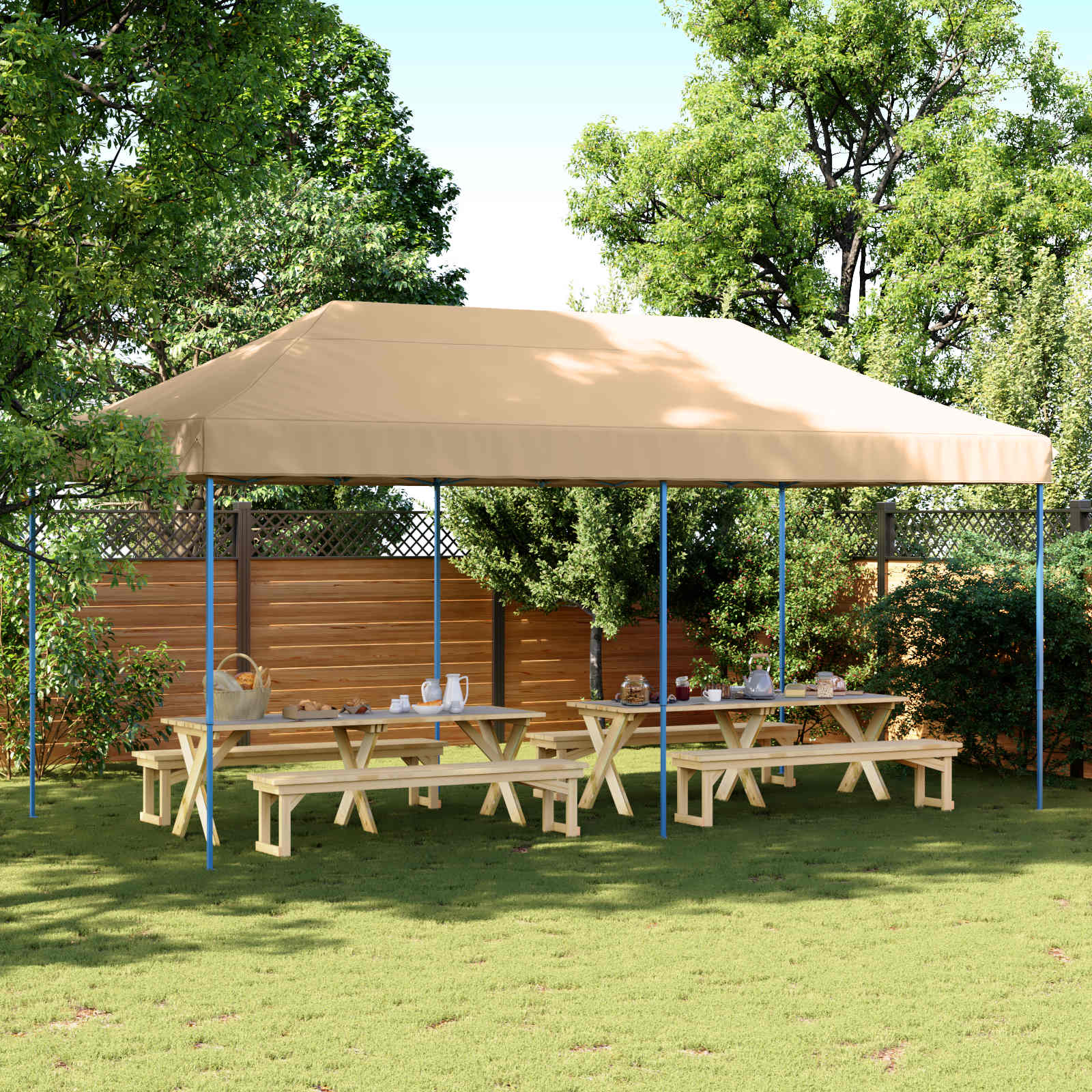 Partytent Beige 292 x 580 x 315 cm Oxford Stof is nu te koop bij PeponiXL, paradijselijk wonen!