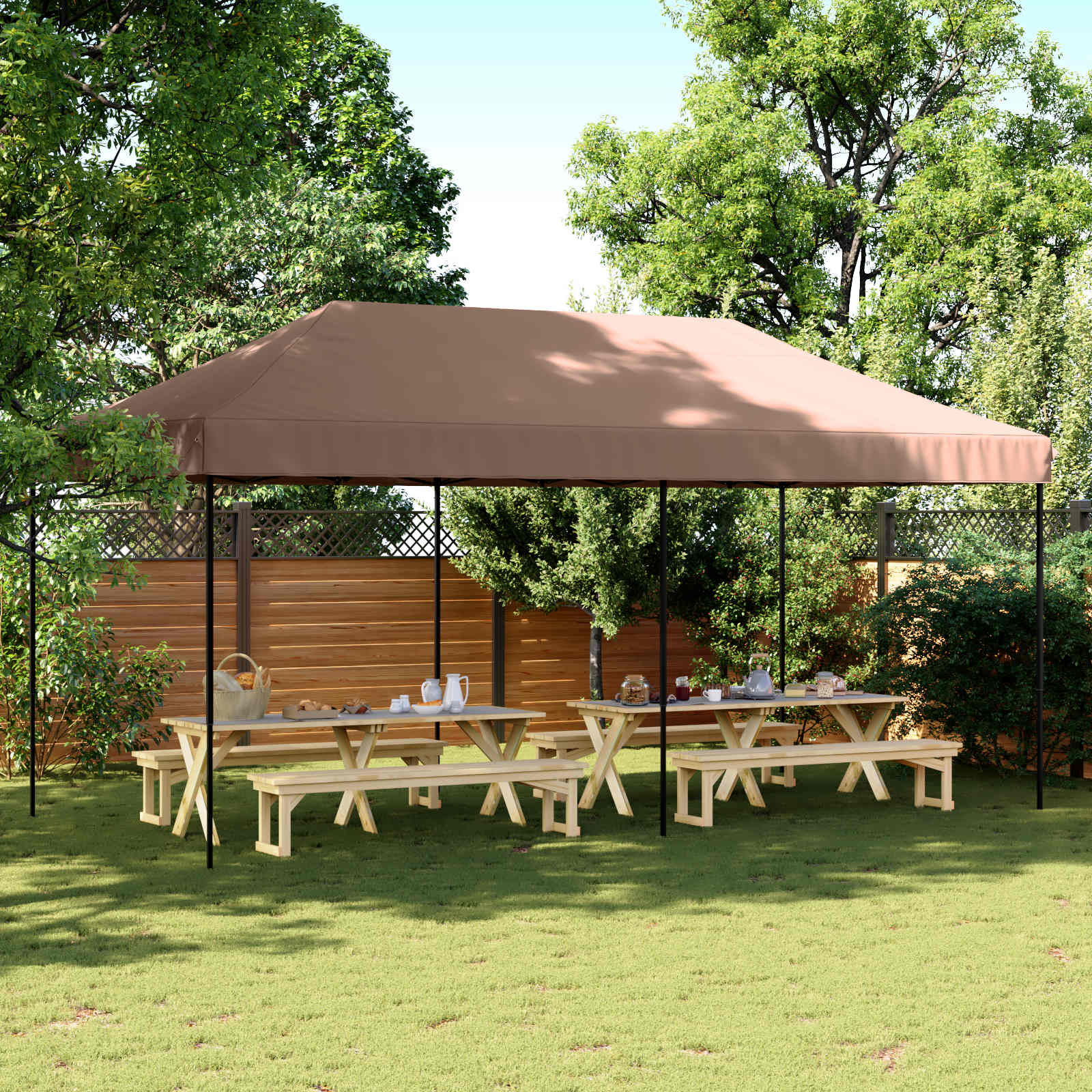Partytent Bruin 292 x 580 x 315 cm Oxford Stof is nu te koop bij PeponiXL, paradijselijk wonen!