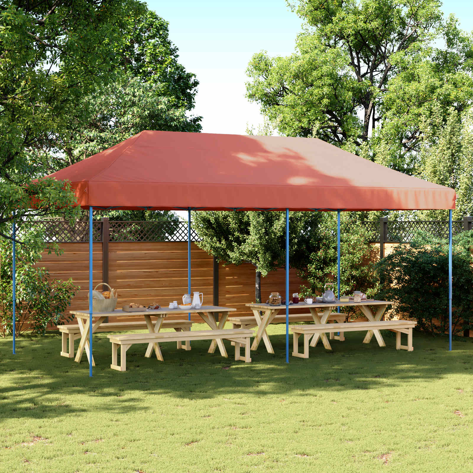 Partytent Terracotta 292 x 580 x 315 cm Oxford Stof is nu te koop bij PeponiXL, paradijselijk wonen!