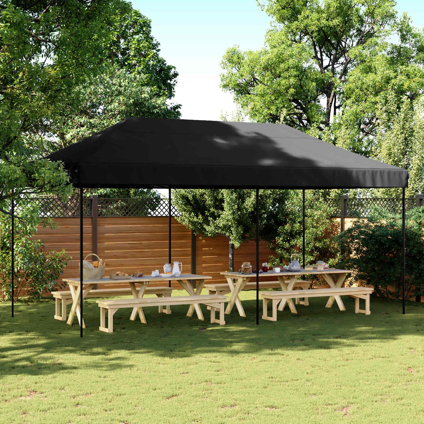 Partytent Zwart 292 x 580 x 315 cm Oxford Stof is nu te koop bij PeponiXL, paradijselijk wonen!