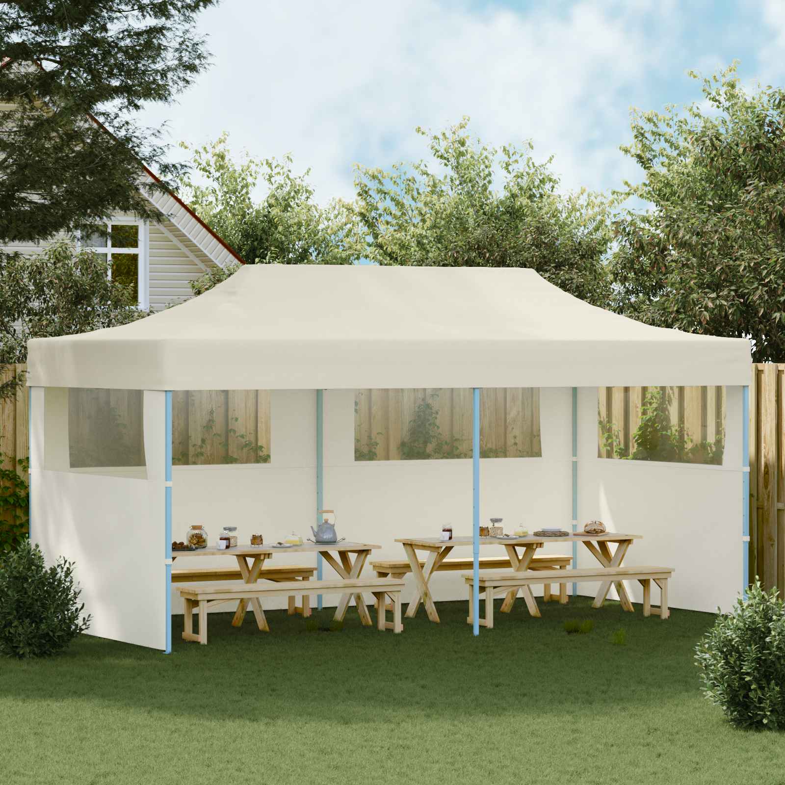 Partytent Crème 291 x 580 x 315 cm Oxford Stof is nu te koop bij PeponiXL, paradijselijk wonen!