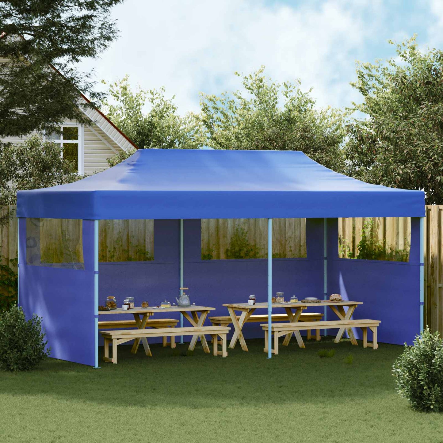 Partytent Blauw 291 x 580 x 315 cm Oxford Stof is nu te koop bij PeponiXL, paradijselijk wonen!