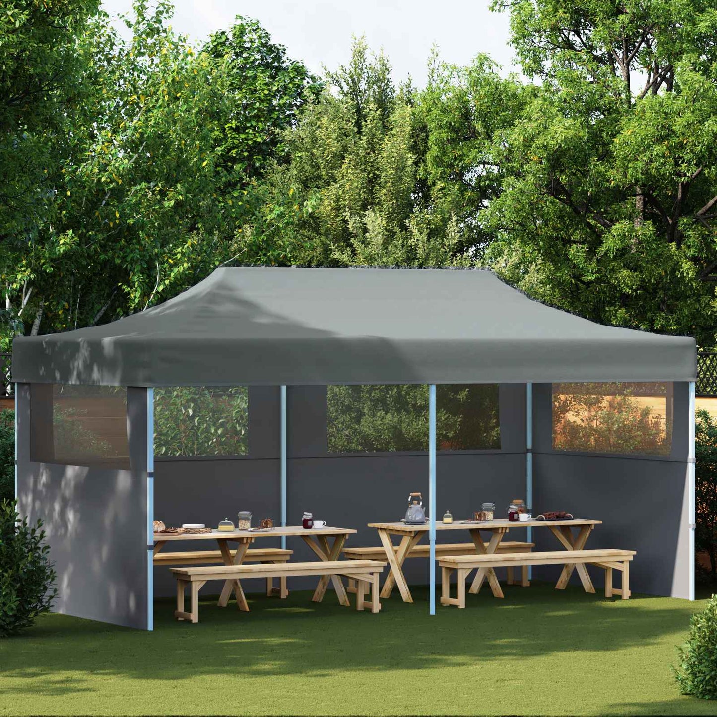 Partytent Antraciet 291 x 580 x 315 cm Oxford Stof is nu te koop bij PeponiXL, paradijselijk wonen!