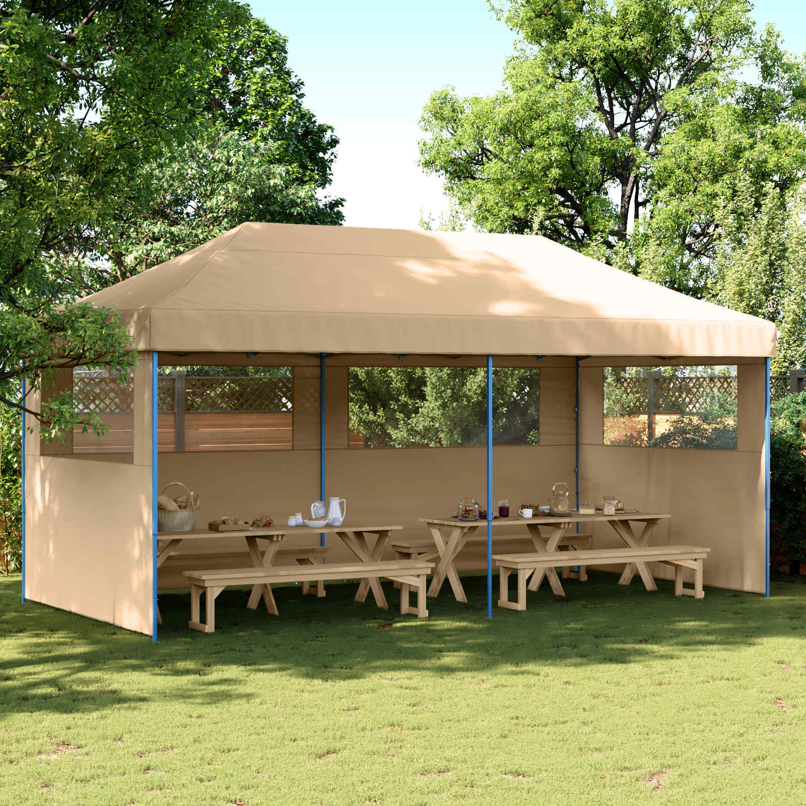 Partytent Beige 292 x 580 x 315 cm Oxford Stof is nu te koop bij PeponiXL, paradijselijk wonen!