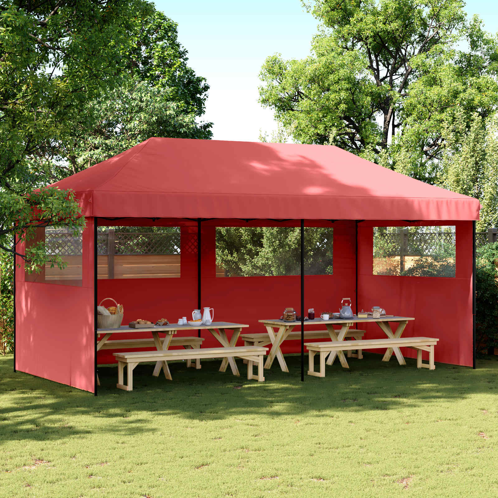 Partytent Bordeauxrood 292 x 580 x 315 cm Oxford Stof is nu te koop bij PeponiXL, paradijselijk wonen!