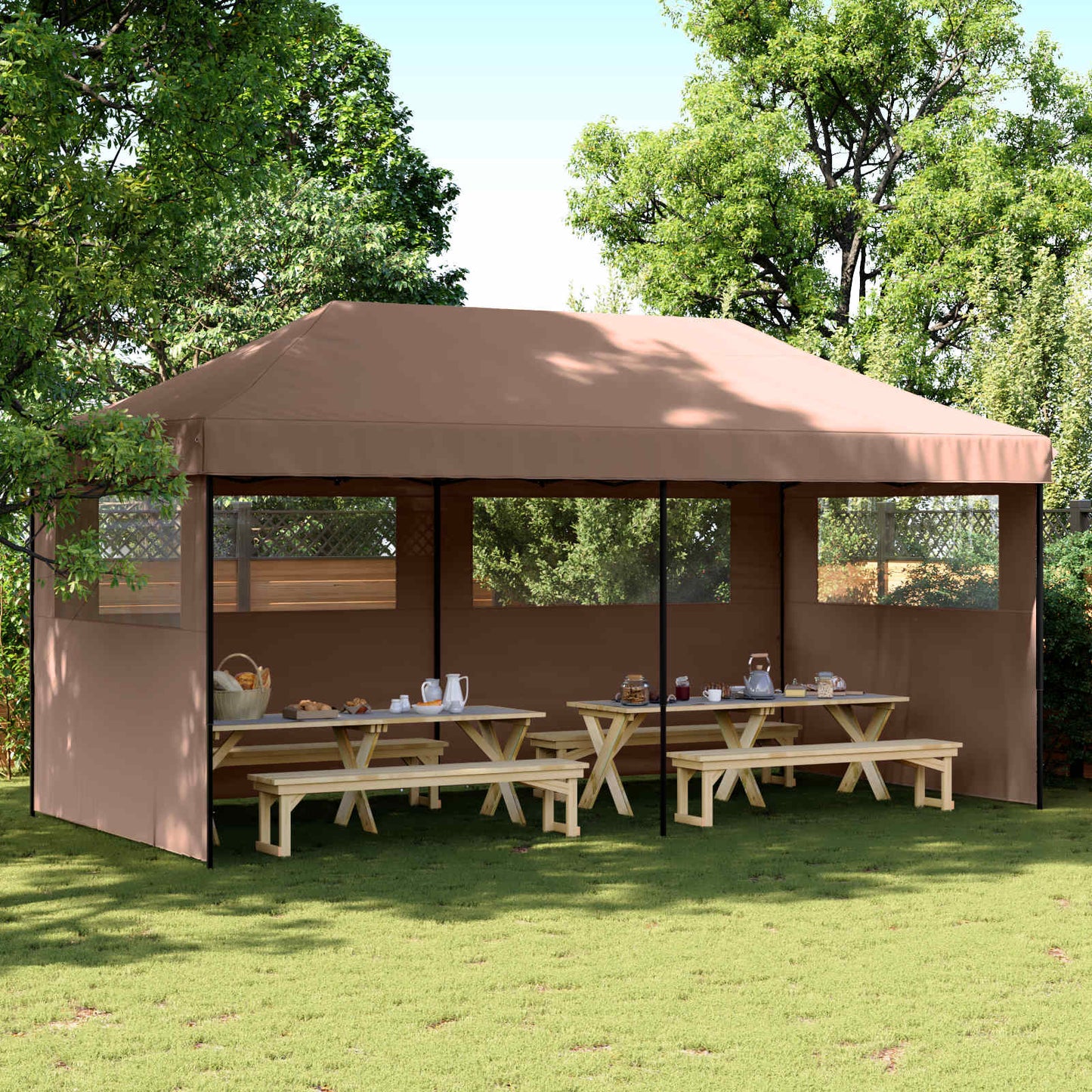 Partytent Bruin 292 x 580 x 315 cm Oxford Stof is nu te koop bij PeponiXL, paradijselijk wonen!