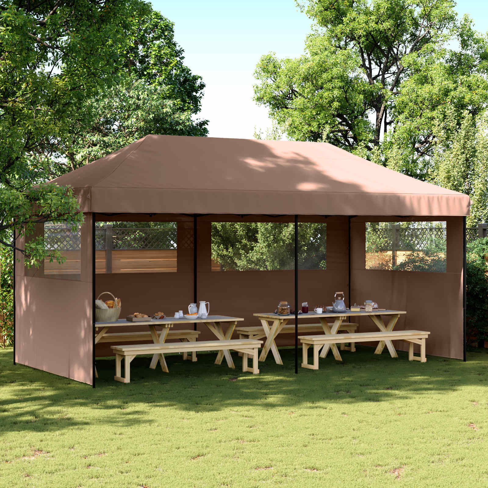 Partytent Bruin 292 x 580 x 315 cm Oxford Stof is nu te koop bij PeponiXL, paradijselijk wonen!