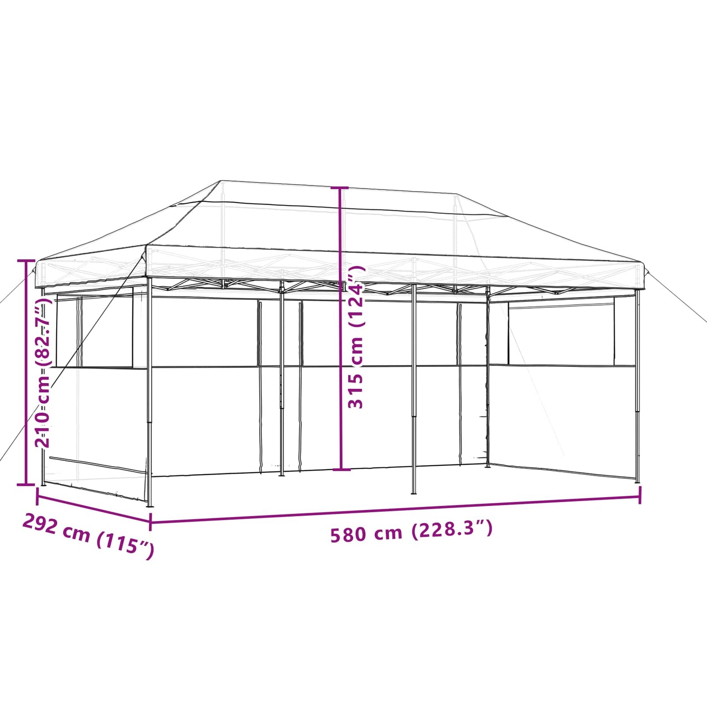 Partytent Terracotta 292 x 580 x 315 cm Oxford Stof is nu te koop bij PeponiXL, paradijselijk wonen!