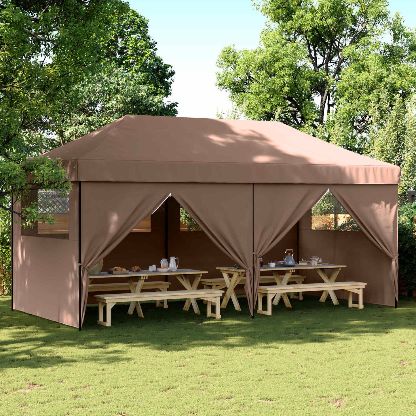 Partytent Bruin 292 x 580 x 315 cm Oxford Stof is nu te koop bij PeponiXL, paradijselijk wonen!