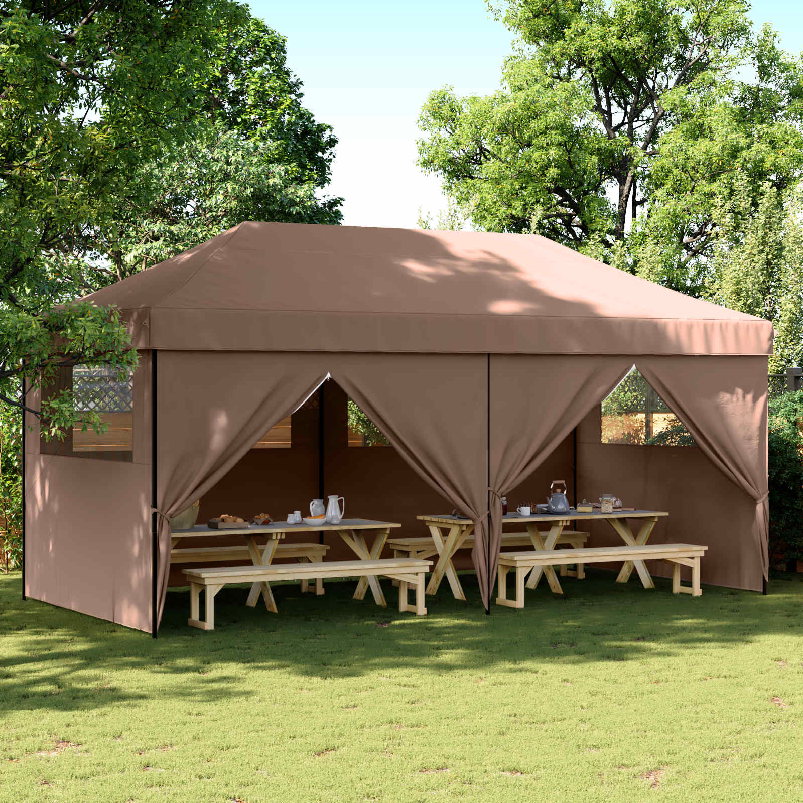 Partytent Bruin 292 x 580 x 315 cm Oxford Stof is nu te koop bij PeponiXL, paradijselijk wonen!
