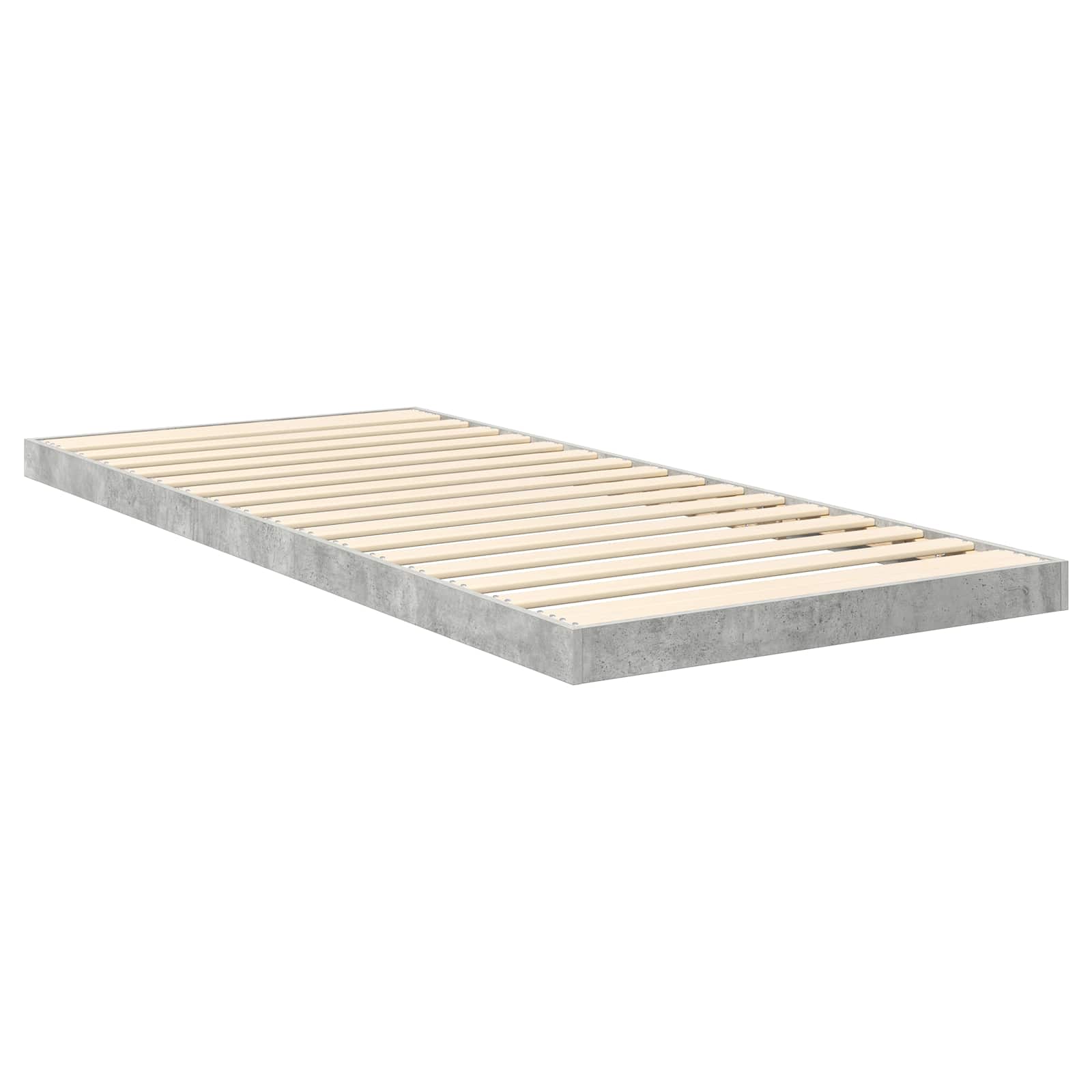 Vloer bedframe Beton Grijs 75 x 190 cm Bewerkt hout is nu te koop bij PeponiXL, paradijselijk wonen!