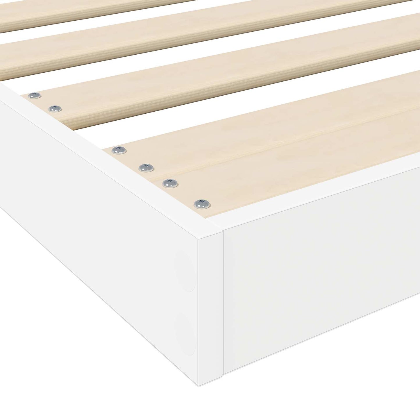Vloer bedframe Wit 90 x 190 cm Bewerkt hout