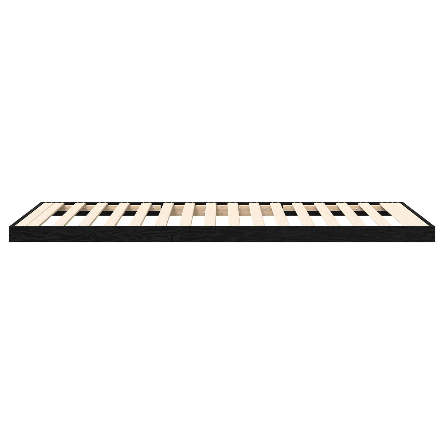 Vloer bedframe Zwart Eiken 90 x 190 cm Bewerkt hout